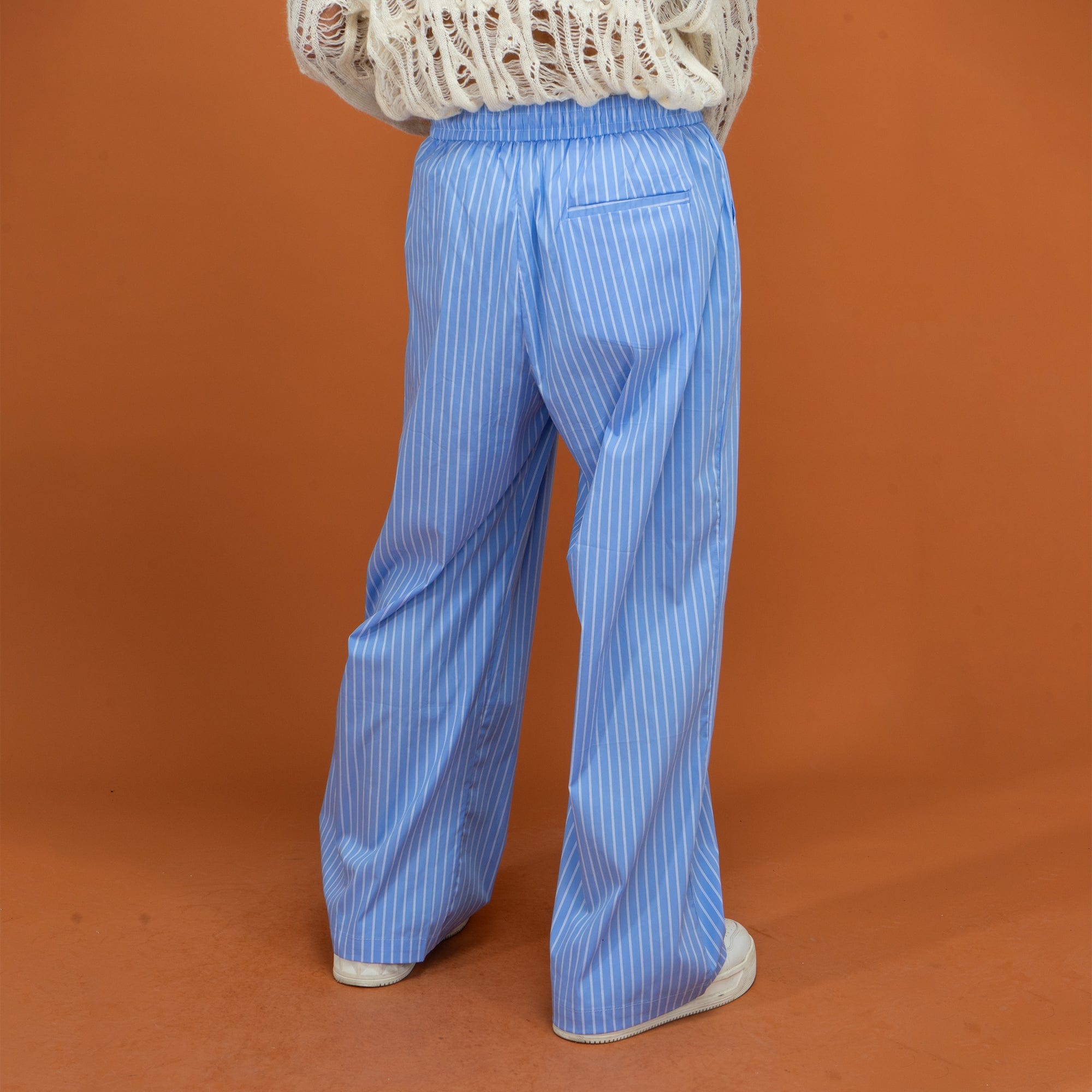 CLP Classic Striped Drawstring Wide-Leg Pants-Pants-Blue-S-Free Shipping Leatheretro