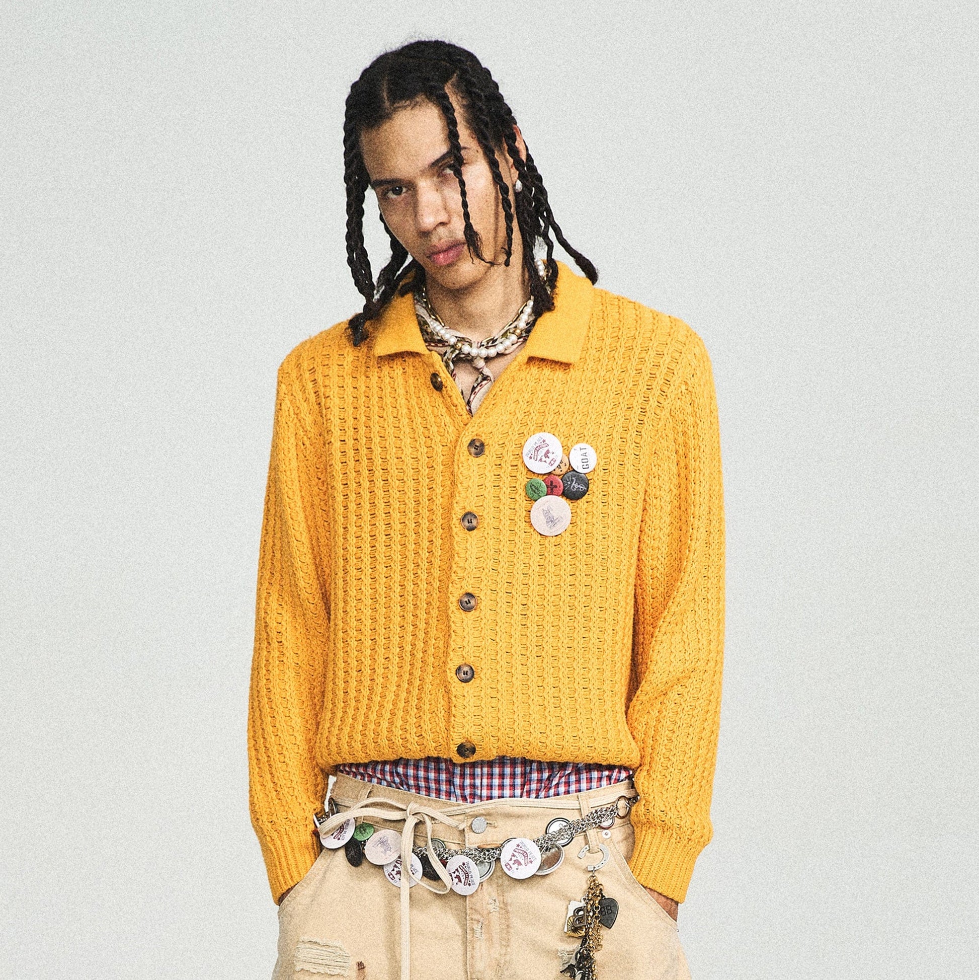 STEEPC Retro City Knitted Cardigan-Sweater-S-Yellow-Free Shipping Leatheretro