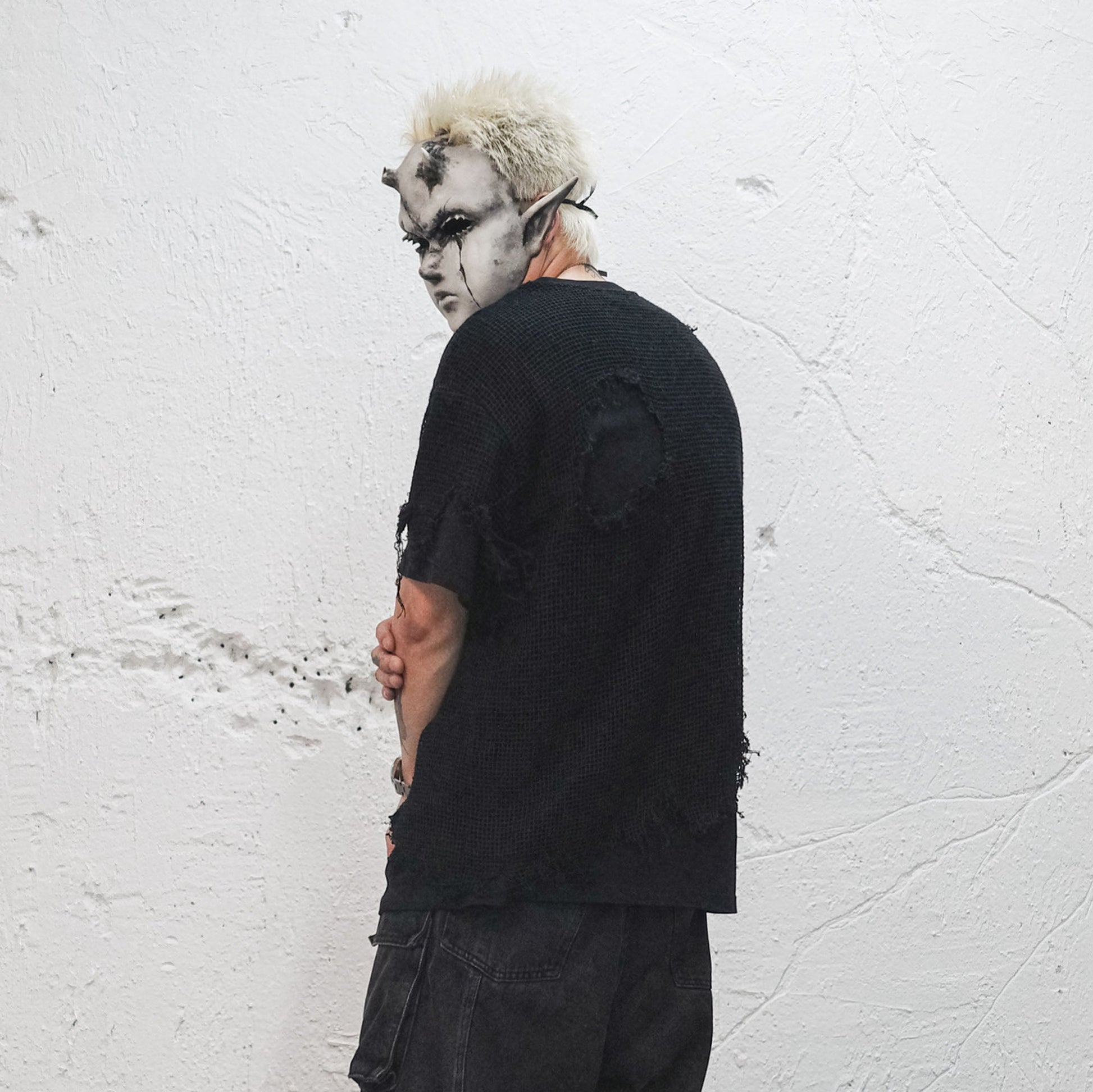 UNDERWATER Ruined Mesh Tee-T Shirt-S-Free Shipping Leatheretro