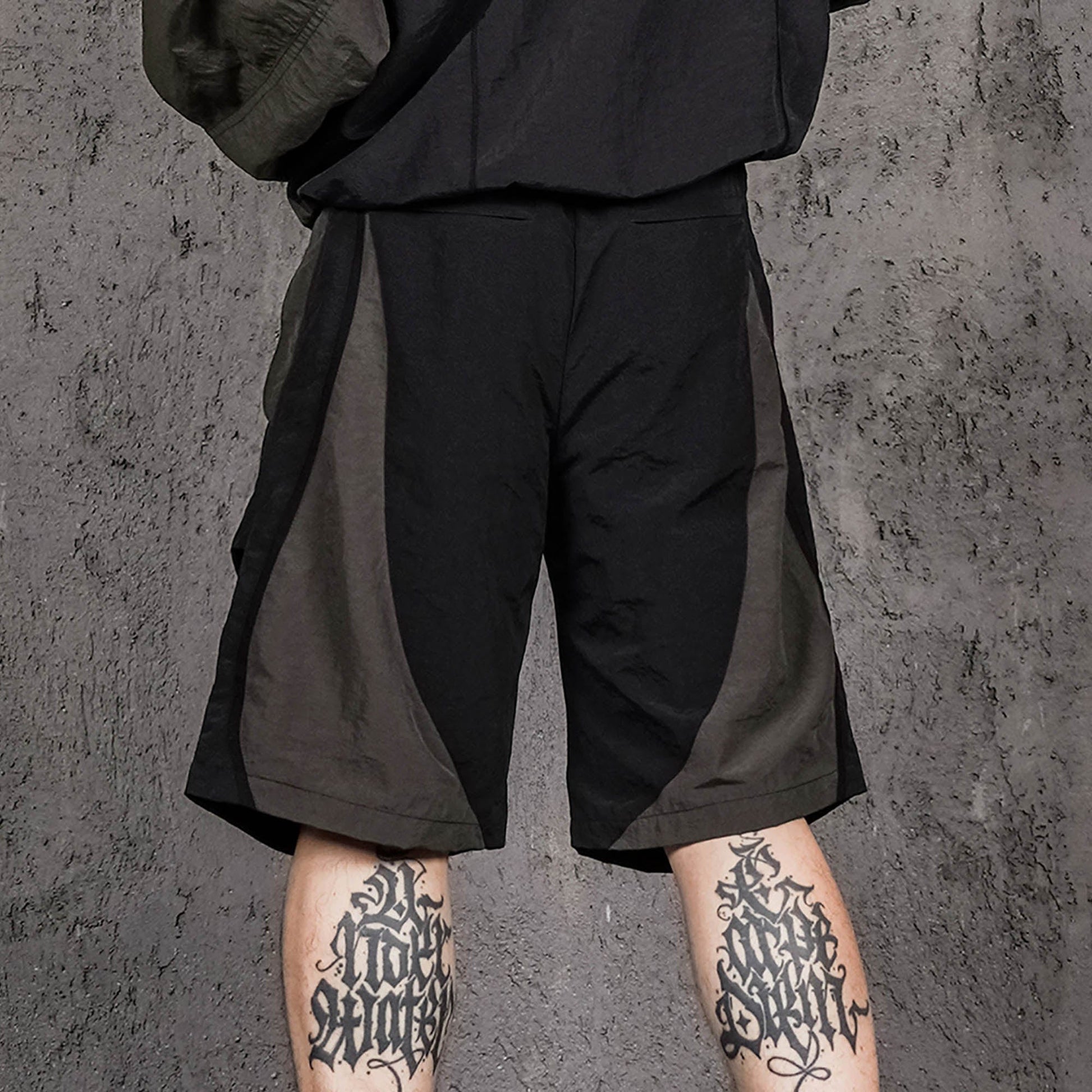 UNDERWATER Dull Leaf Mesh Spliced Shots-Shorts-S-Free Shipping Leatheretro