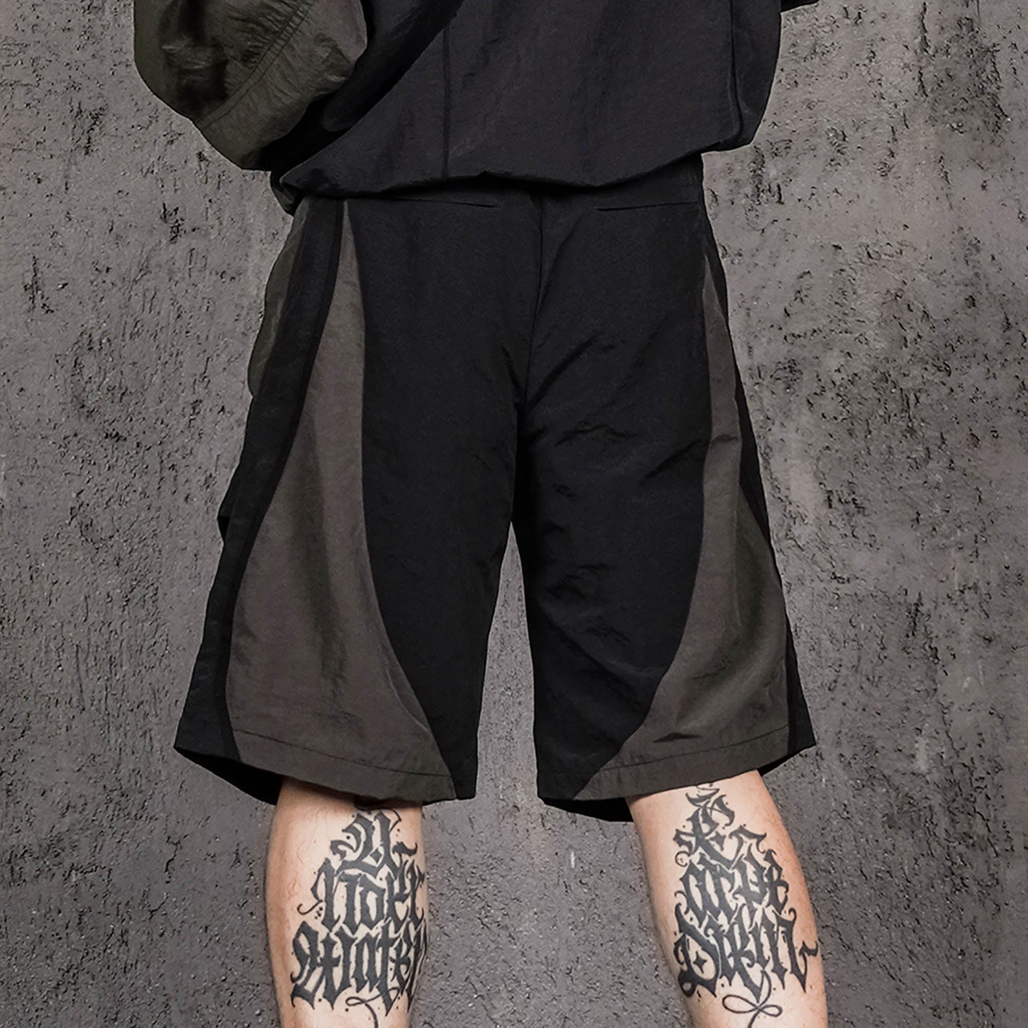 UNDERWATER Dull Leaf Mesh Spliced Shots-Shorts-S-Free Shipping Leatheretro