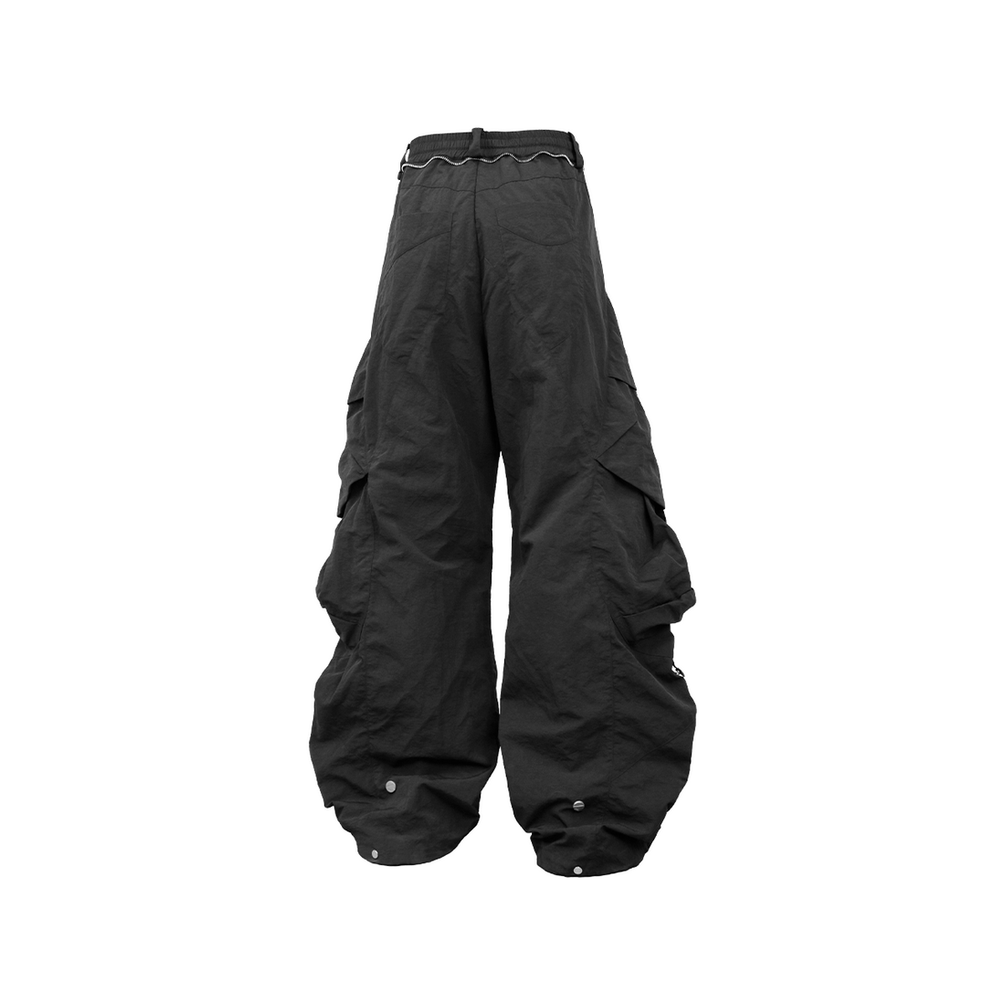 RELABEL Waterproof Nylon Drawstring Oversized Cargo Black-Pants-XS (Preorder)-Free Shipping Leatheretro