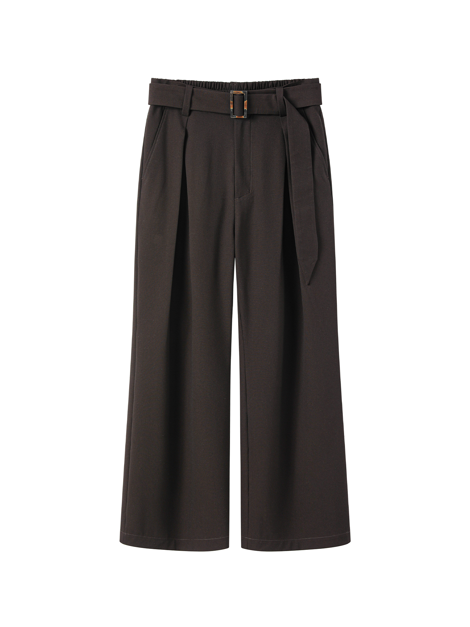 ALVNG AR ANTS Horn Buckle Belted Pleated Trousers-Pants-XS / 28-32"-Gray-Free Shipping Leatheretro
