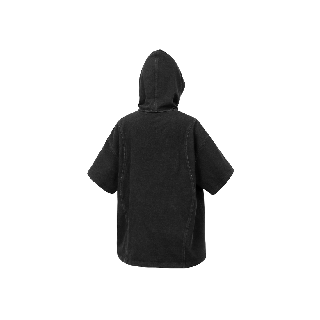 RELABEL Detachable Hood Washed Denim Tee-T Shirt-XS-Free Shipping Leatheretro