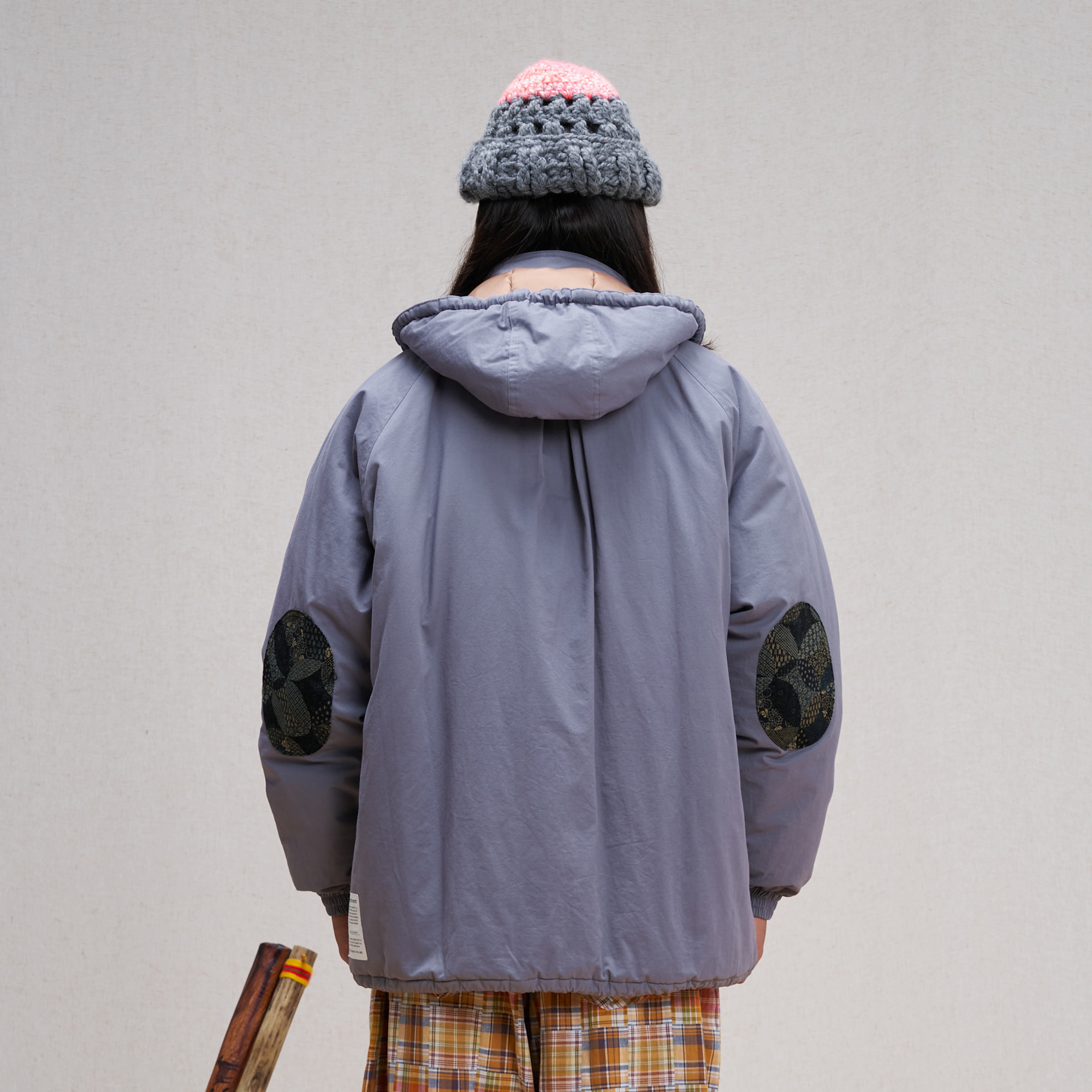 UNLIMITED MOTE Patchwork-Elbow Padded Utility Parka