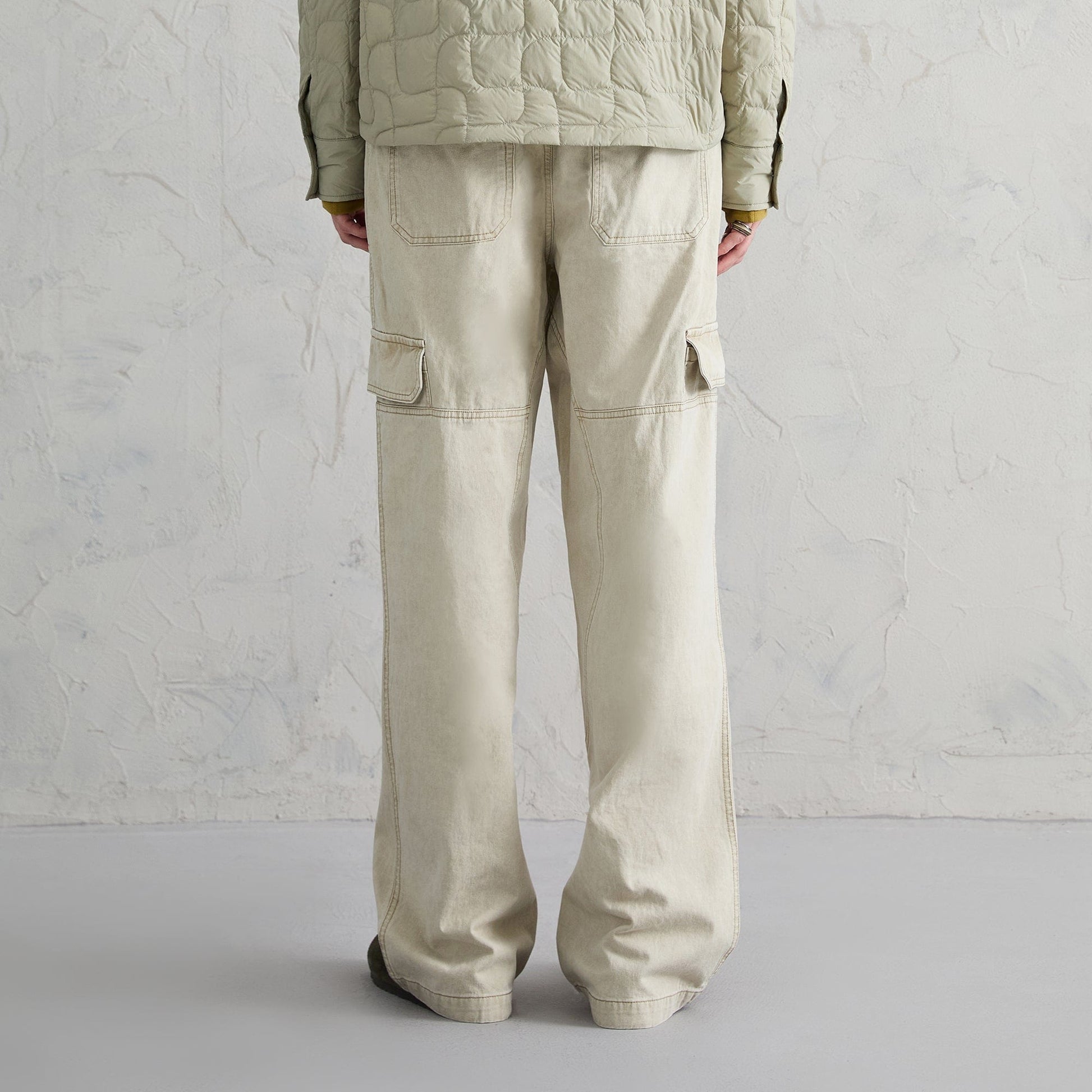 ORGANIC EMOTION Deconstructed Layered-pocket Button Pants-Pants-Apricot-XS-Free Shipping Leatheretro