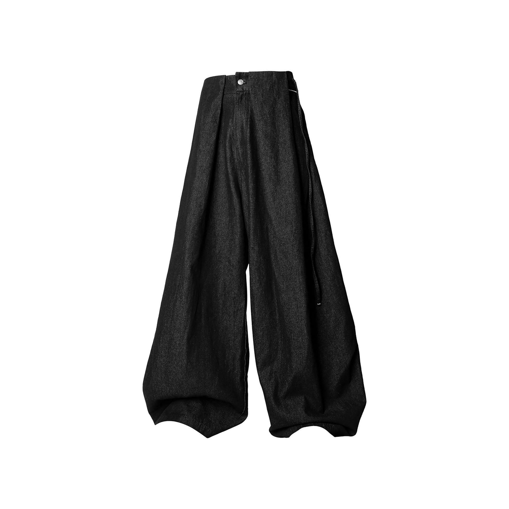 RELABEL Drawstring Pleated Oversized Raw Jeans-Jeans-XS-Free Shipping Leatheretro