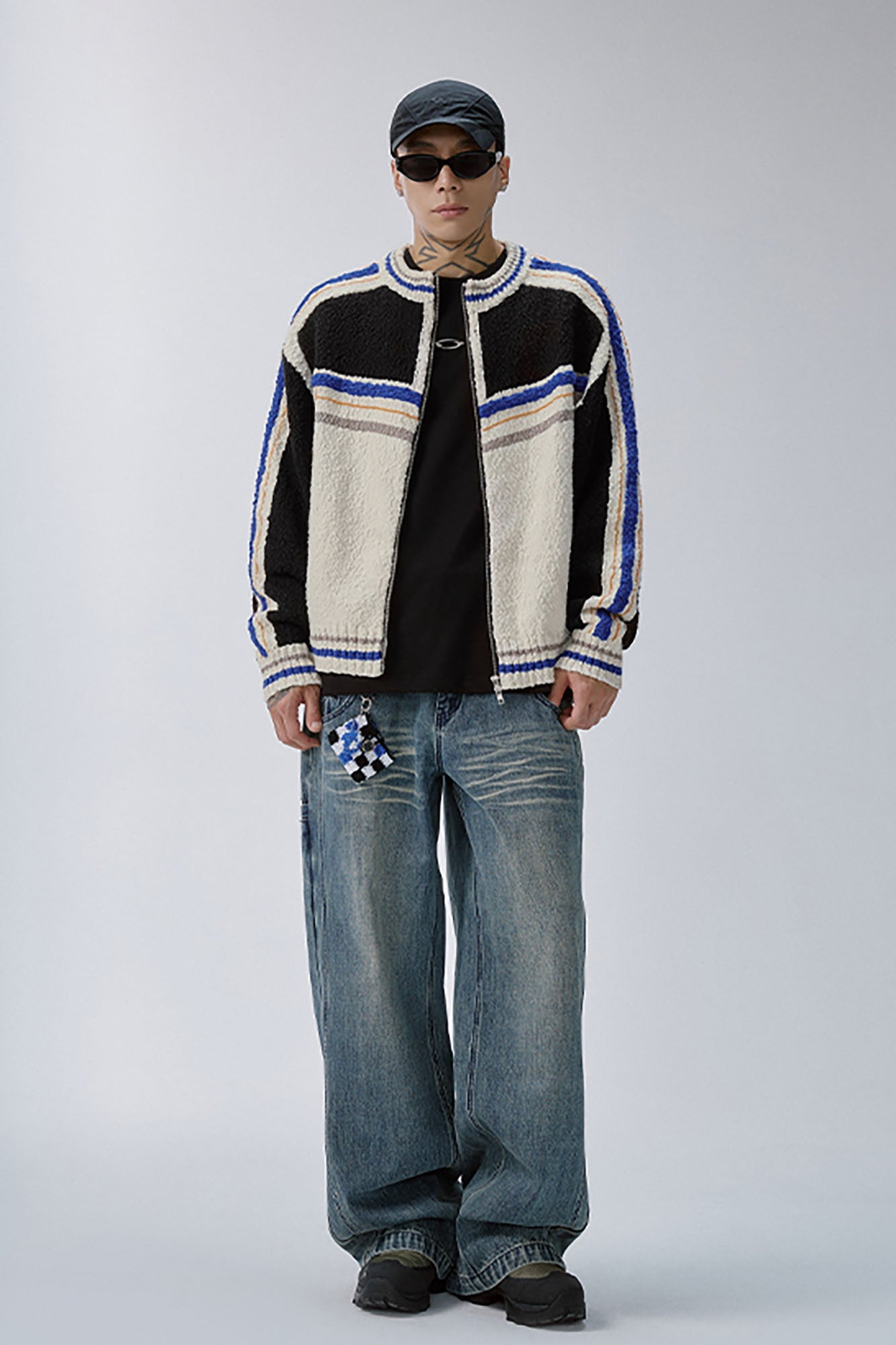 F2CE Double Waistband Washed Wide-Leg Jeans-Jeans-S-Free Shipping Leatheretro