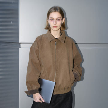 LABELROOM Paneled Faux-Suede Bomber Jacket