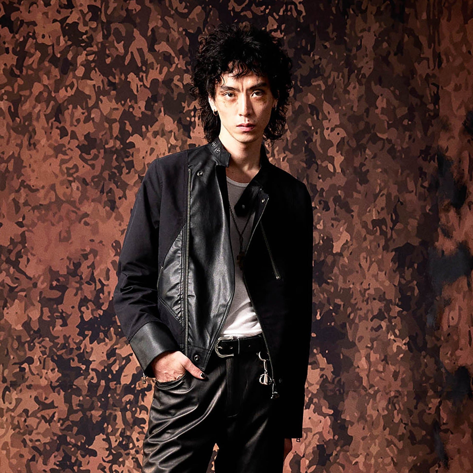 IN EXISTENCE Multi-Zip Asymmetrical Spliced Leather Biker Jacket-Jacket-S-Free Shipping Leatheretro