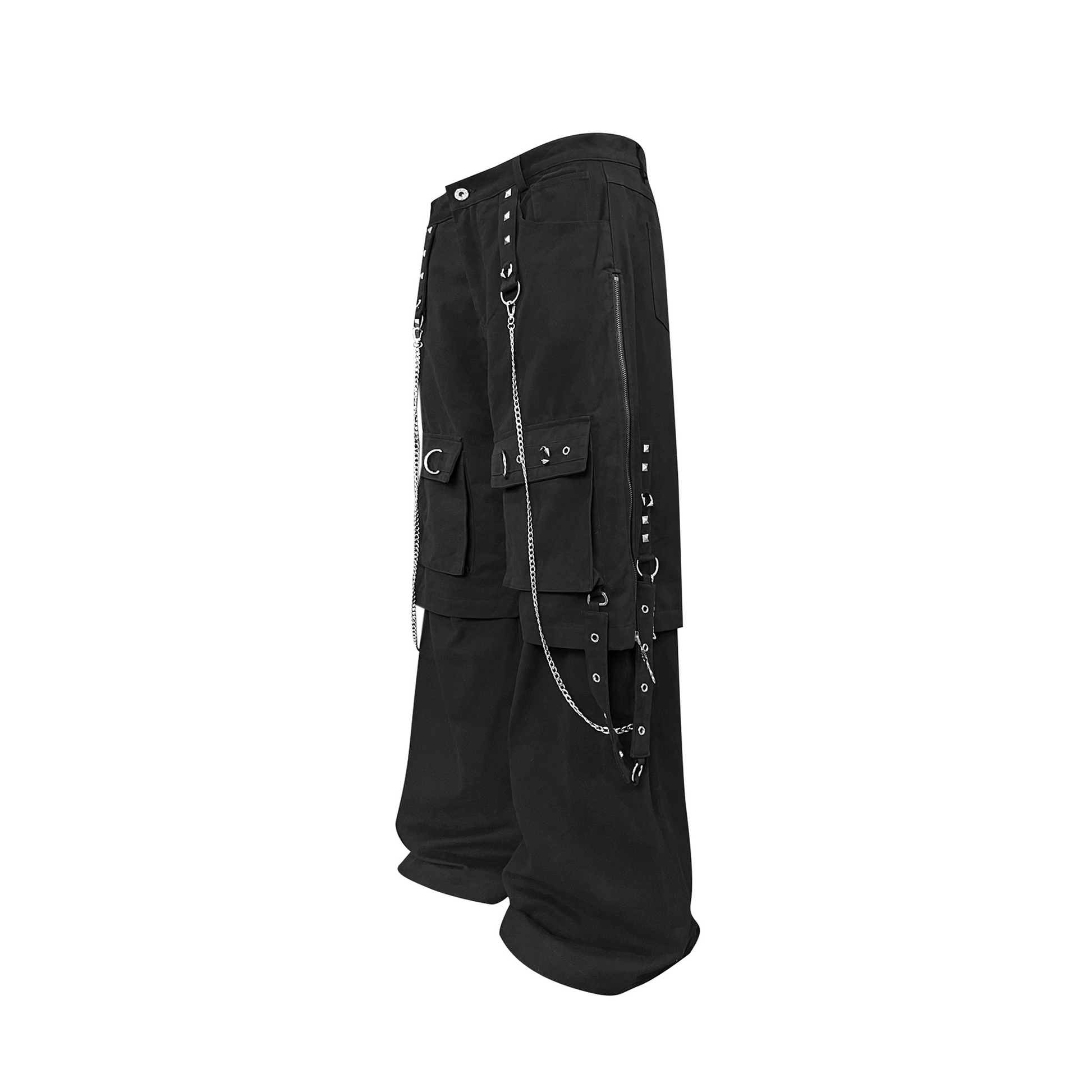 TH4SWE Punk Chain-Strap Cargo Pants-Pants-XS-Free Shipping Leatheretro