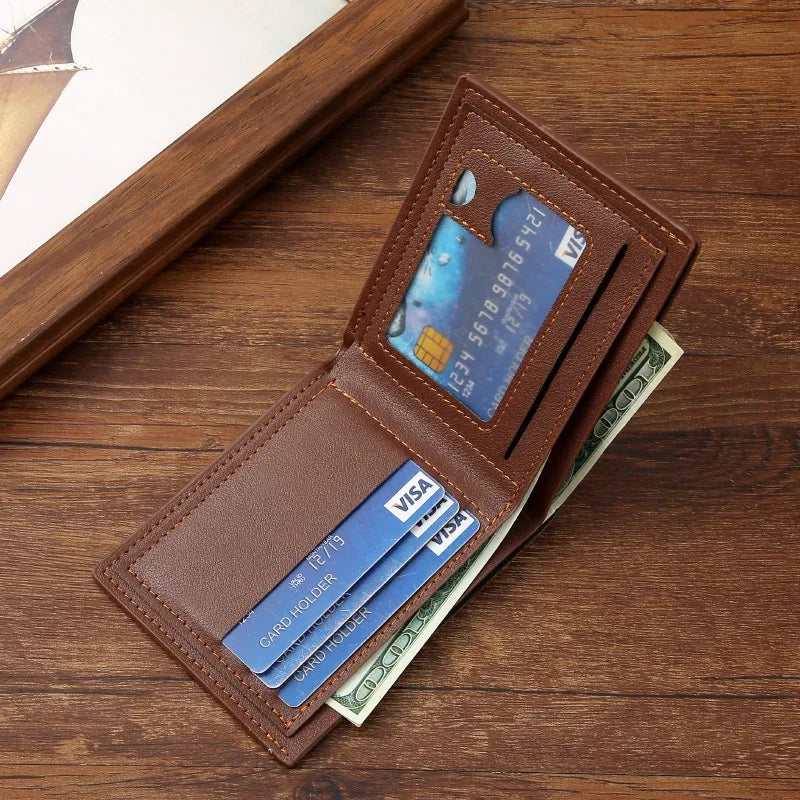 Luxury Handmade Leather Bifold Wallet - Vintage Premium Money Bag-Wallets & Money Clips-Black-Free Shipping Leatheretro