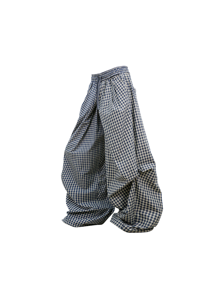 RELABEL Gingham Draped Drawstring Oversized Cargo-Pants-XS-Free Shipping Leatheretro