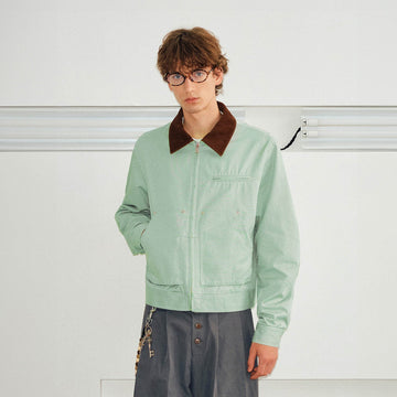 KREATE Retro Corduroy Collar Detroit Jacket-Jacket-S-Green-Free Shipping Leatheretro