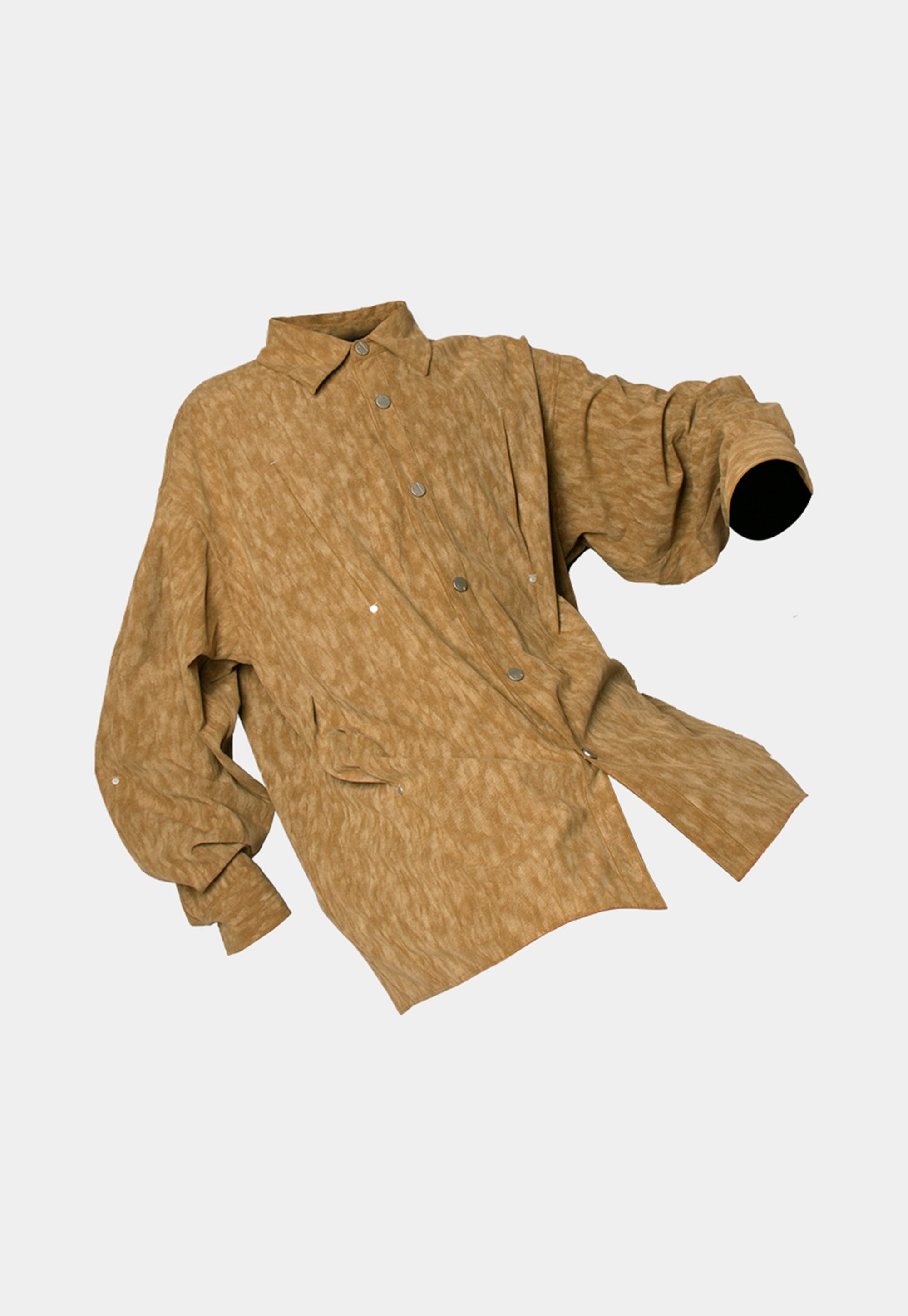 RELABEL The Pupa Deconstructed Pleated Rivet Shirt-Shirt-XS-Free Shipping Leatheretro