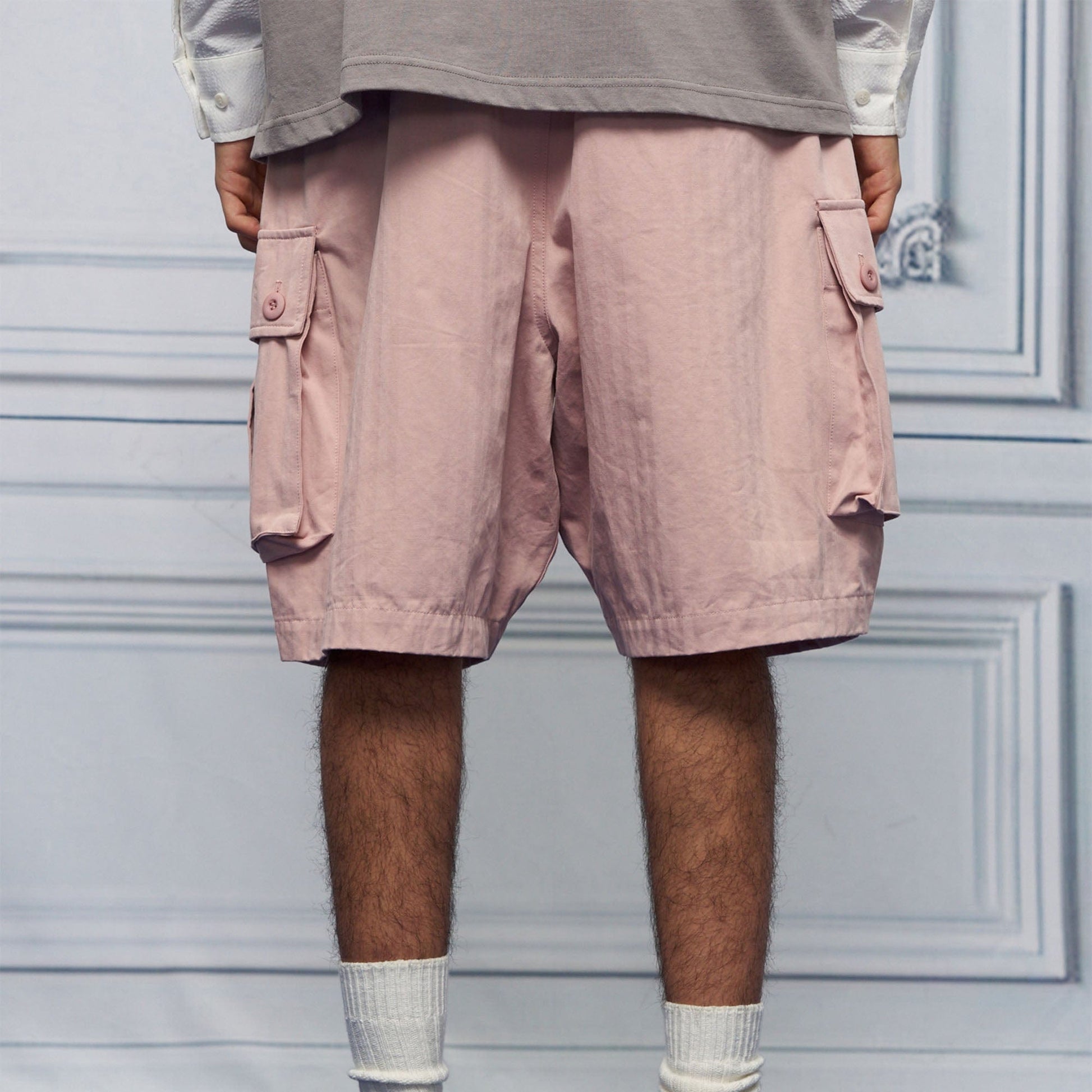 UNLIMITED MOTE Multi-Pocket Drawstring Cargo Shorts-Shorts-S-Green-Free Shipping Leatheretro