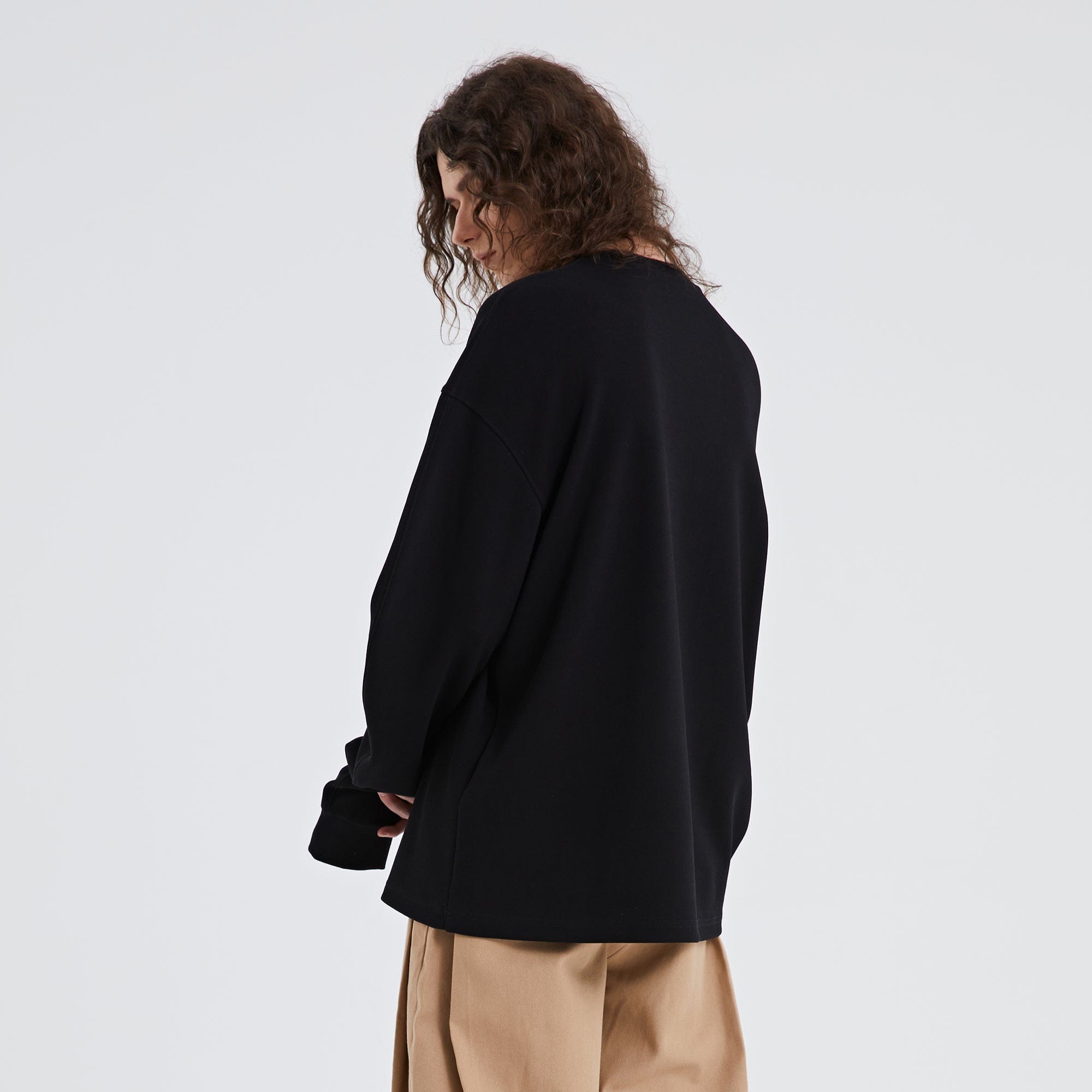 ORGANIC EMOTION The Loose Threads LOGO Sweatshirt-Sweatshirt-Black (Apricot Patch Pattern)-S-Free Shipping Leatheretro