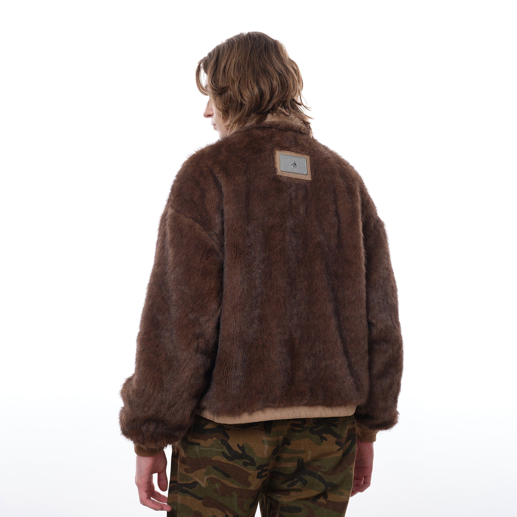 FACEONLAB Distressed Reversible Fuzzy N1 Military Jacket Khaki-Jacket-M-Free Shipping Leatheretro