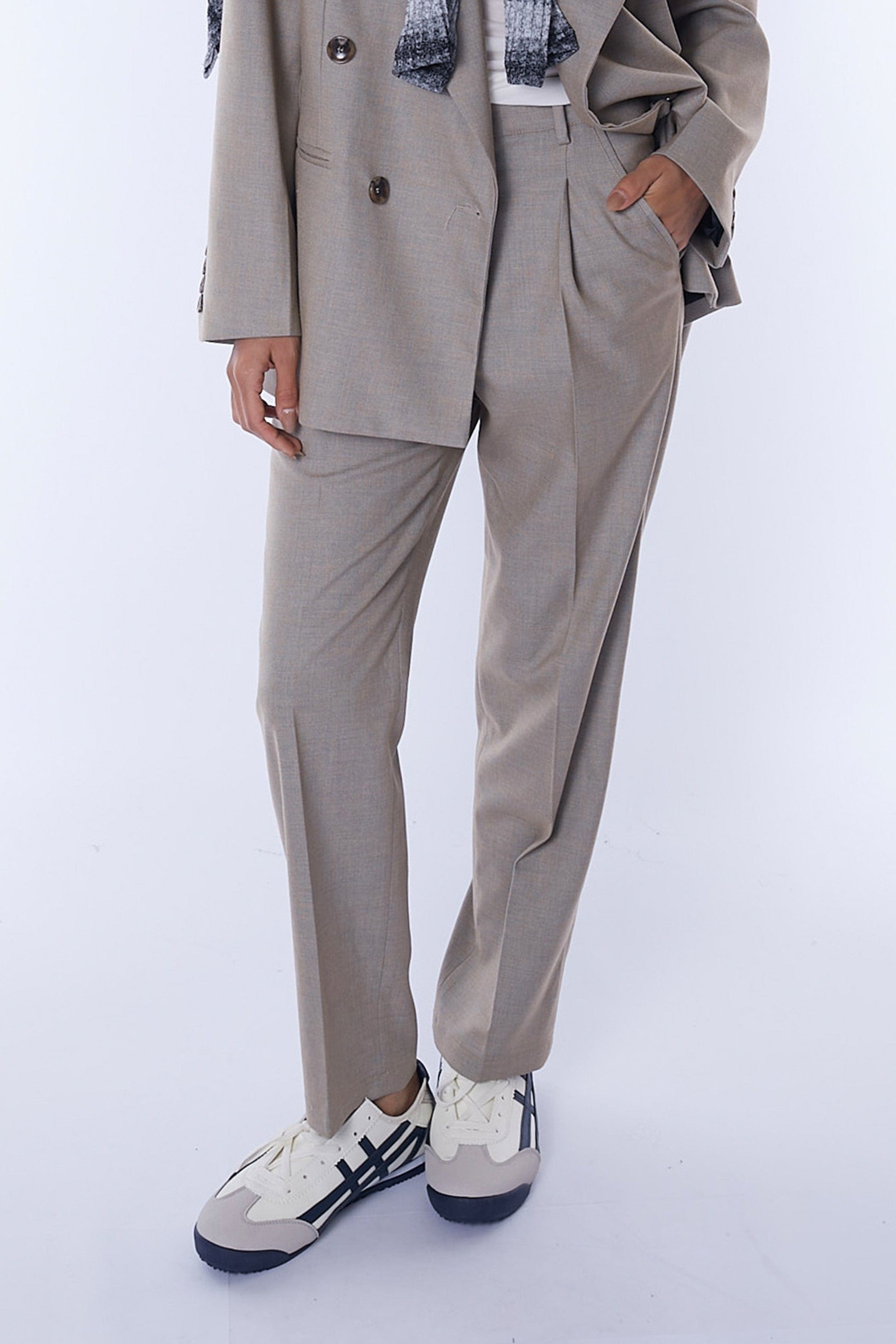 ASSEEN Essential Pleated Straight-Leg Cigarette Trousers-Pants-S-Free Shipping Leatheretro