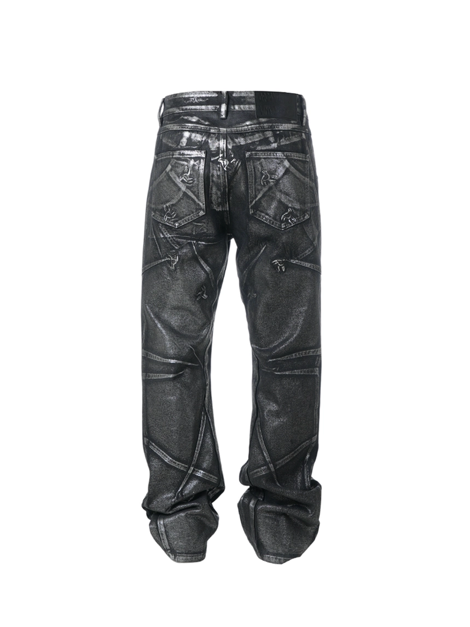 VINKID Coated Pigeon Graphic Jeans-Jeans-S / 31"-Free Shipping Leatheretro