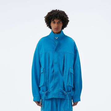 VANN VALRENCE Utility Pockets Denim Drawstring Oversized Jacket-Jacket-S-Free Shipping Leatheretro