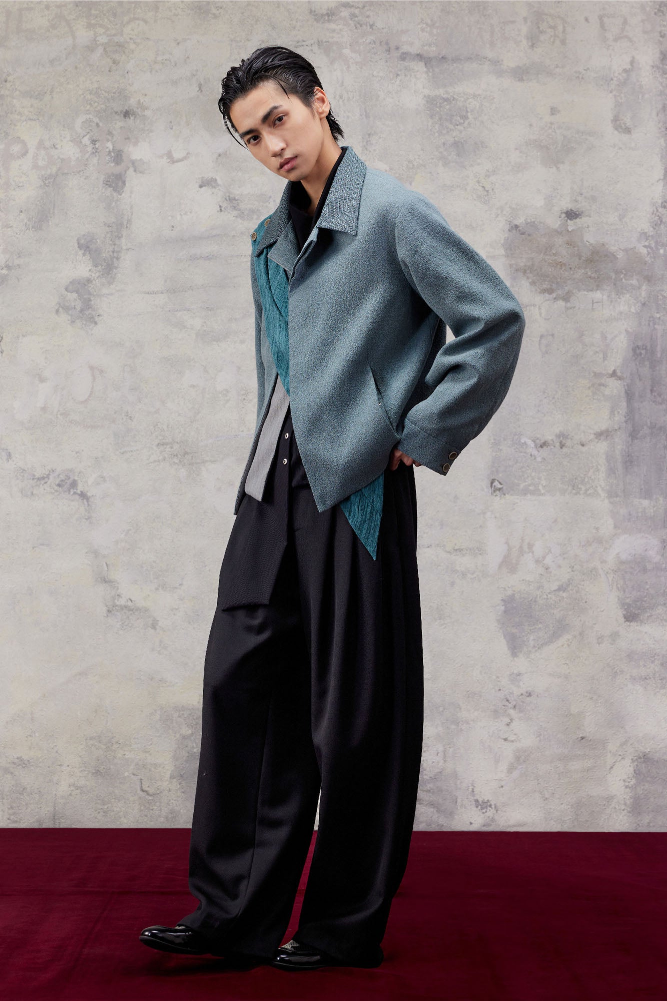 ALVNG AR ANTS Asymmetric Scarf Linen-Blend Jacket-Jacket-S (Preorder)-Free Shipping Leatheretro