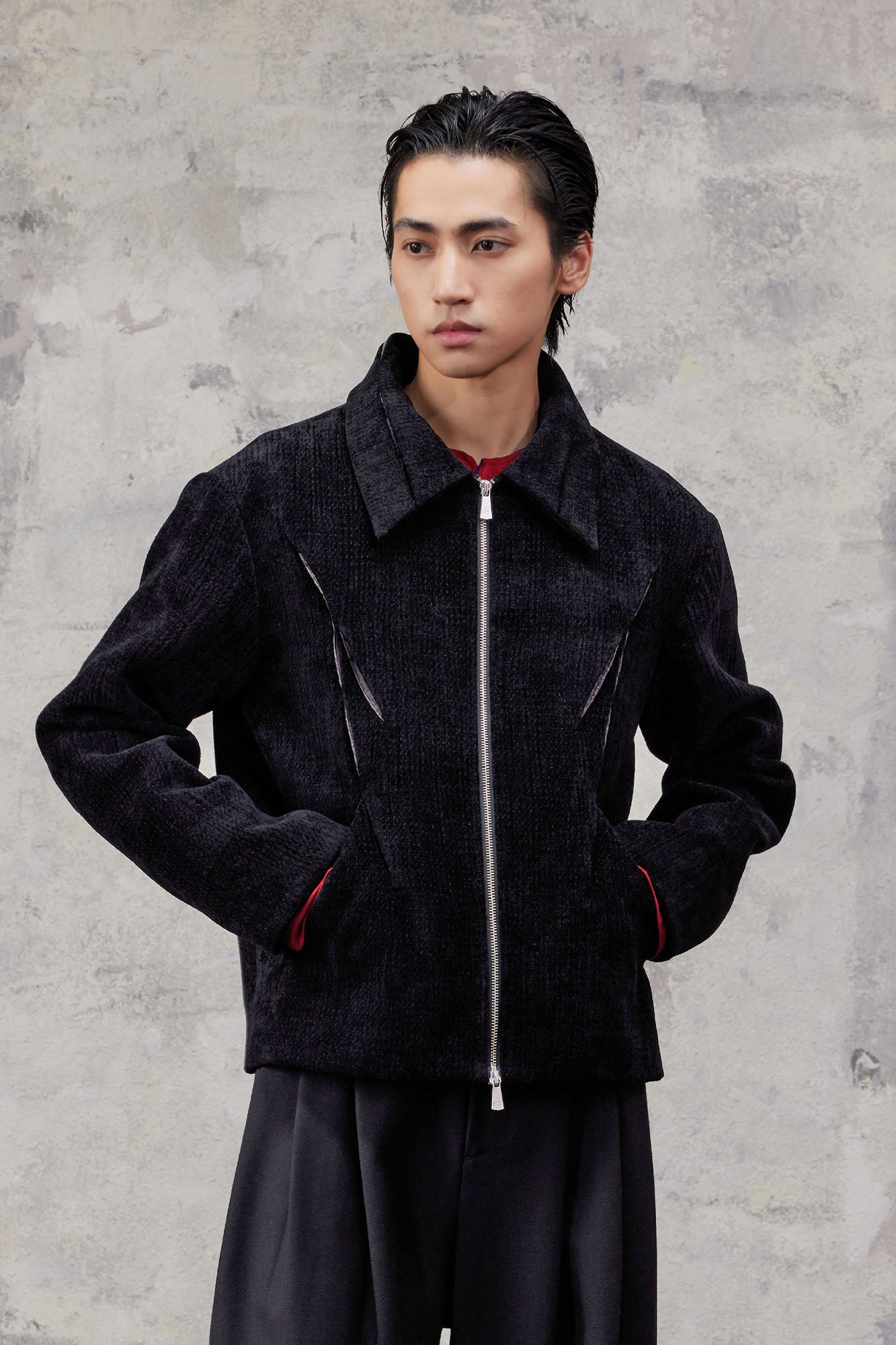 ALVNG AR ANTS Chenille Dual Zip Jacket-Jacket-S-Red-Free Shipping Leatheretro