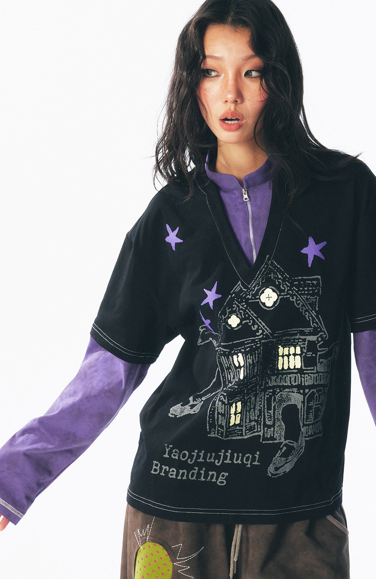 1997 POSTOFFICE Retro Layered Long-Sleeve Tee-Jacket-S (Preorder)-Free Shipping Leatheretro