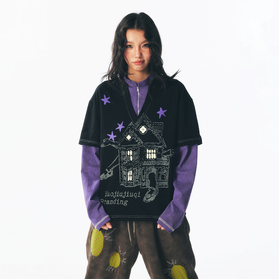1997 POSTOFFICE Retro Layered Long-Sleeve Tee-Jacket-S (Preorder)-Free Shipping Leatheretro