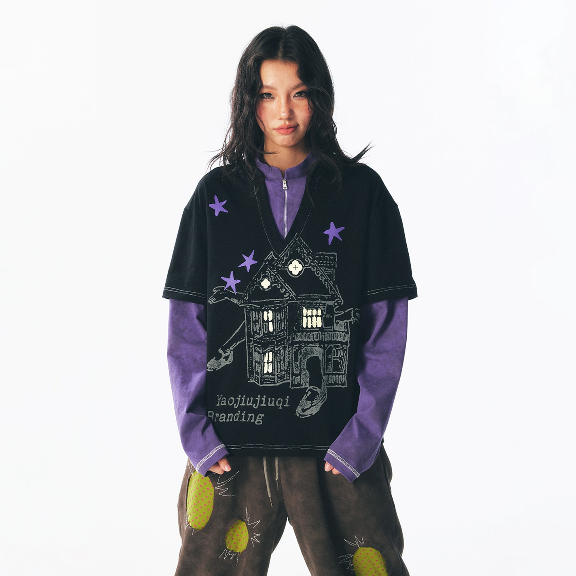 1997 POSTOFFICE Retro Layered Long-Sleeve Tee-Jacket-S (Preorder)-Free Shipping Leatheretro