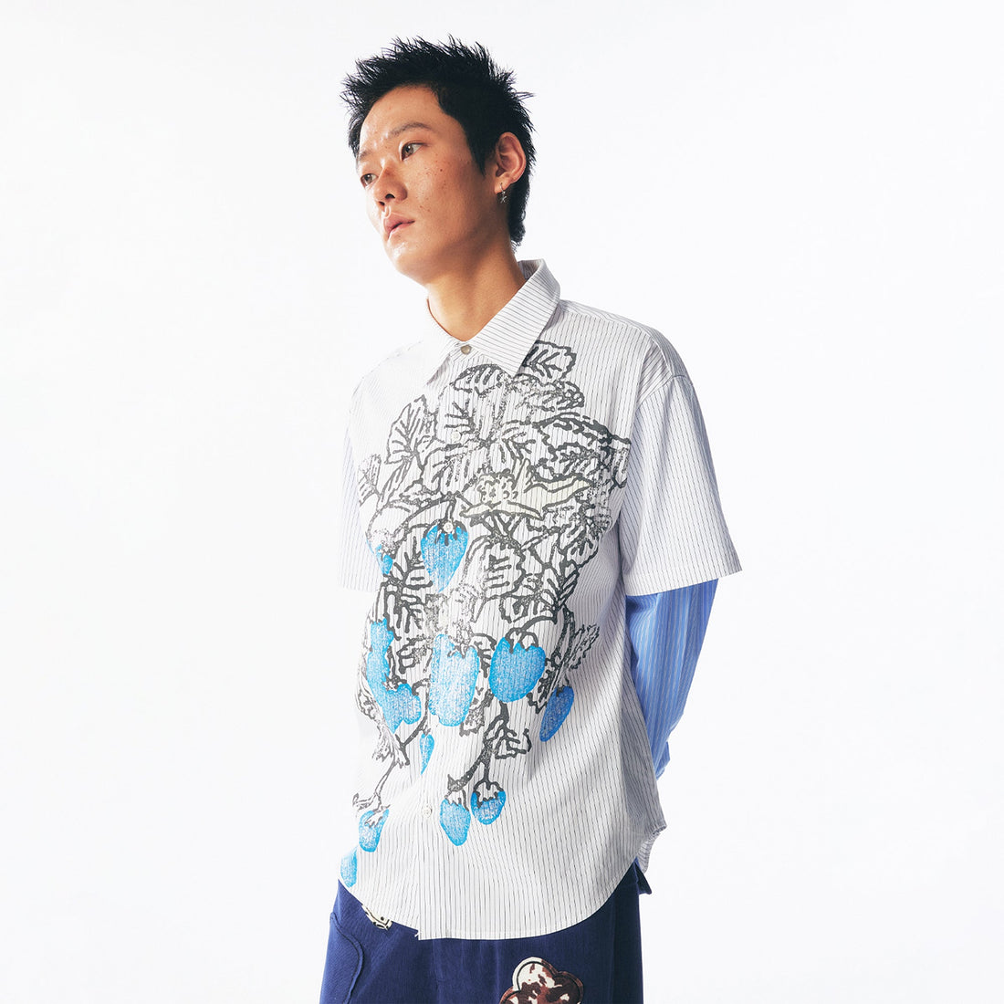 1997 POSTOFFICE Strawberry Graphic Layered Long-Sleeve Tee-Jacket-S (Preorder)-Free Shipping Leatheretro