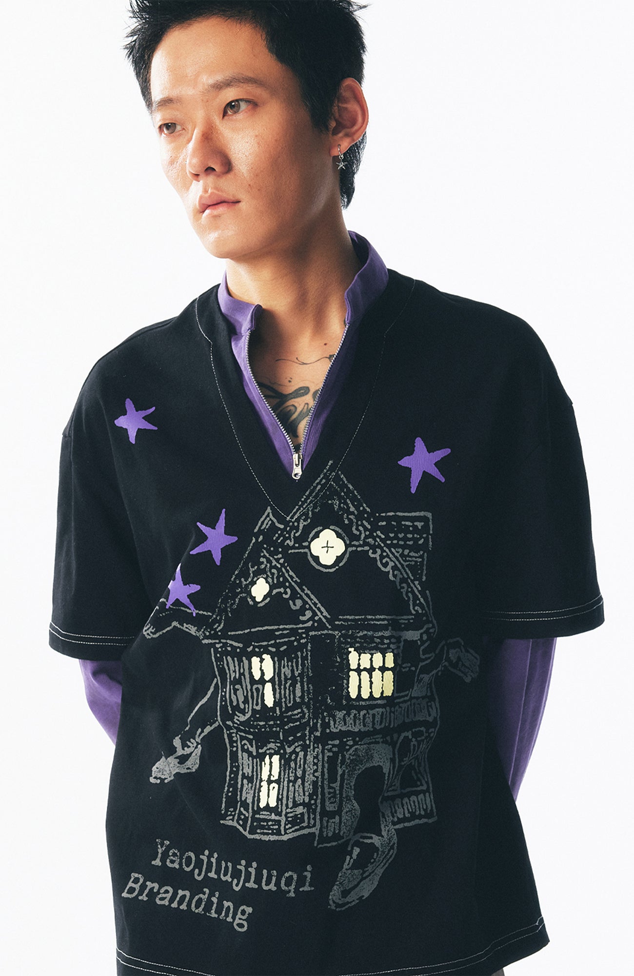 1997 POSTOFFICE Retro Layered Long-Sleeve Tee-Jacket-S (Preorder)-Free Shipping Leatheretro