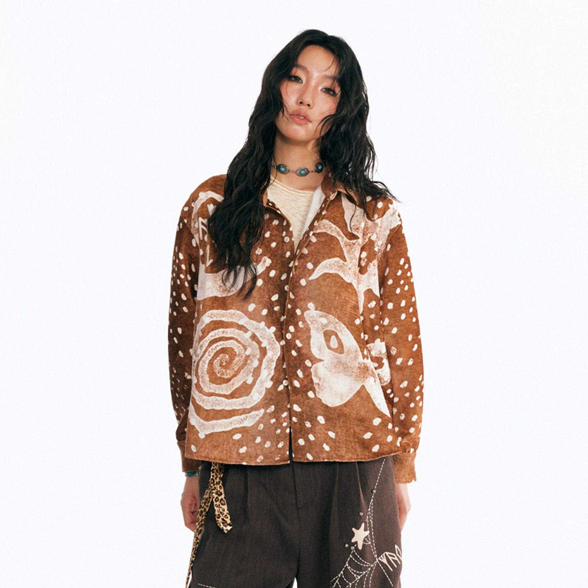 1997 POSTOFFICE Starlit Deer Suede Shirt-Shirt-S-Free Shipping Leatheretro