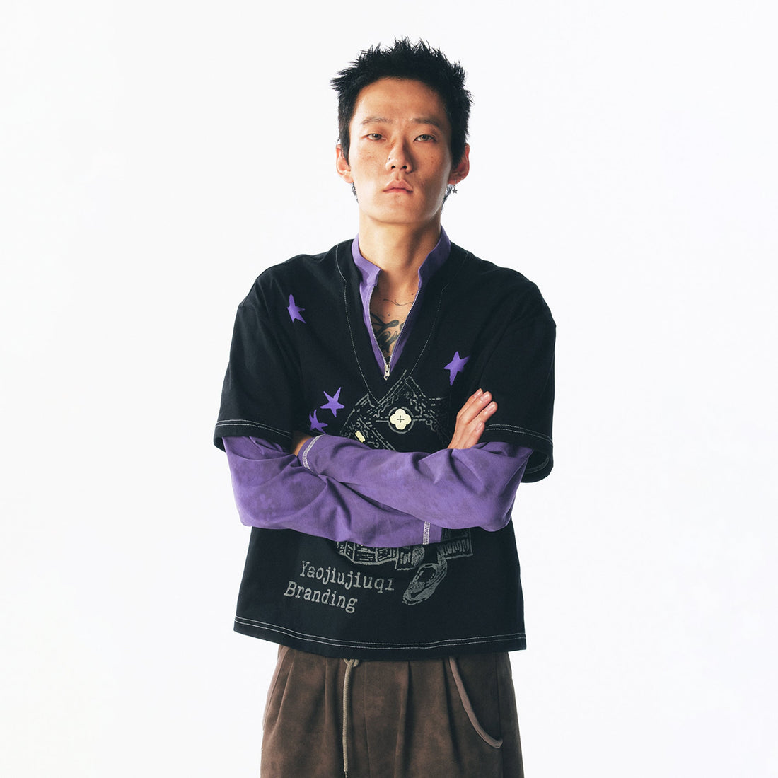 1997 POSTOFFICE Retro Layered Long-Sleeve Tee-Jacket-S (Preorder)-Free Shipping Leatheretro