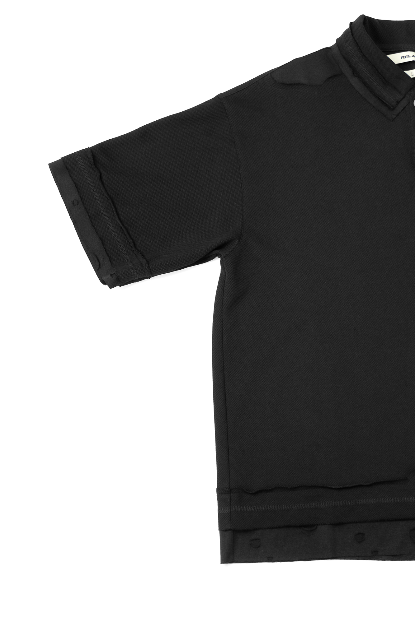 RELABEL Spliced Embroidered Polo Shirt-T Shirt-XS-Free Shipping Leatheretro
