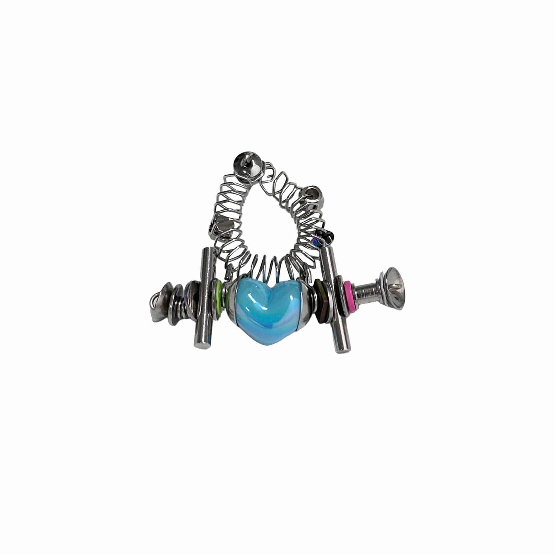 ILLUSORY Time Machine Neon Heart Spiral Coil Ring-Ring-Pink-Free Shipping Leatheretro