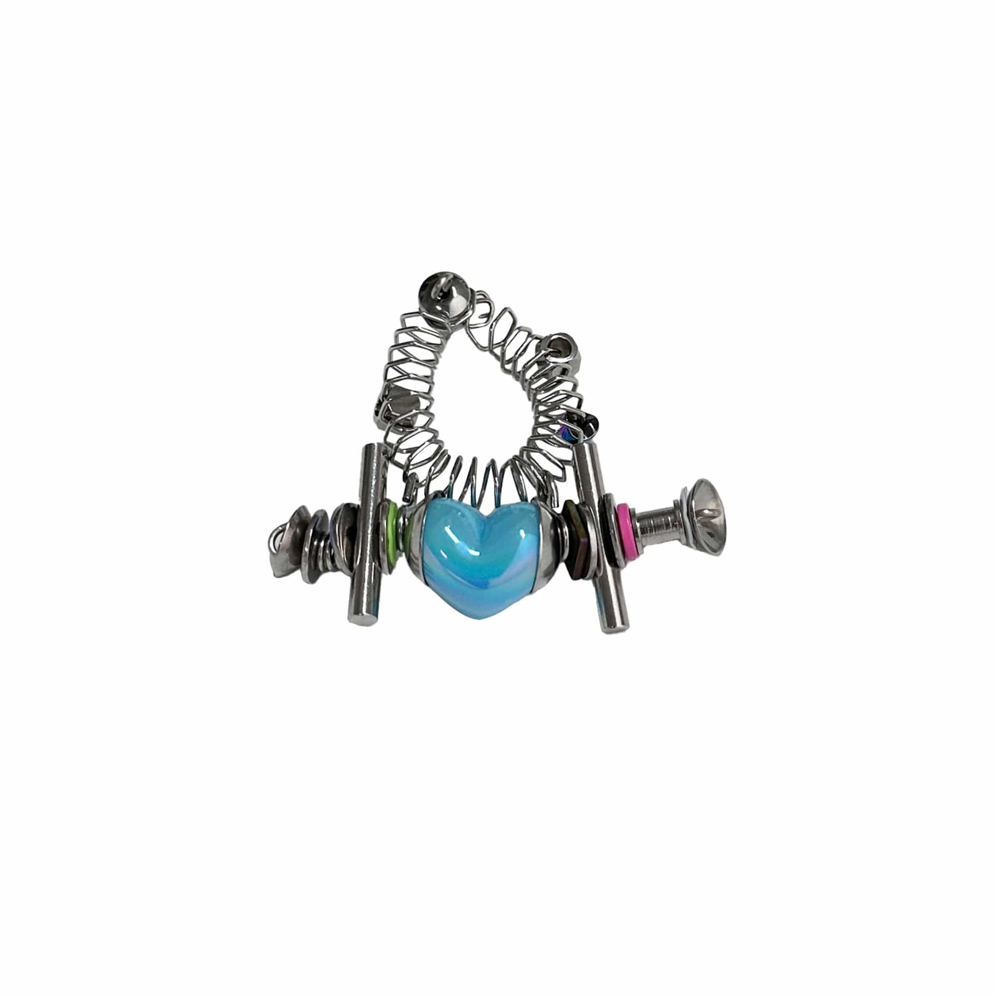 ILLUSORY Time Machine Neon Heart Spiral Coil Ring-Ring-Pink-Free Shipping Leatheretro