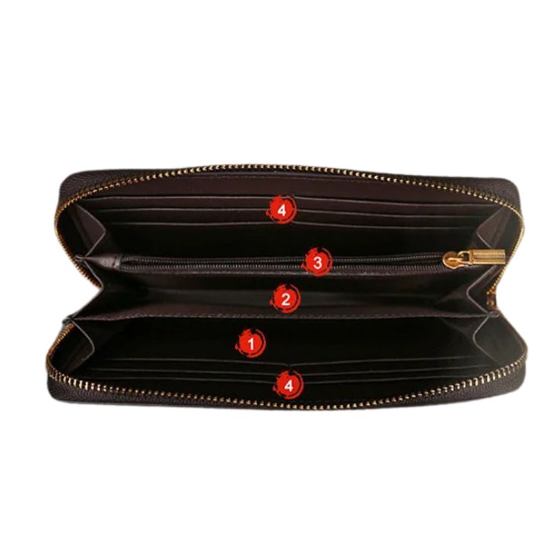 Handmade Genuine Leather Vintage Long Wallet for Women-Wallets & Money Clips-Brown-Free Shipping Leatheretro