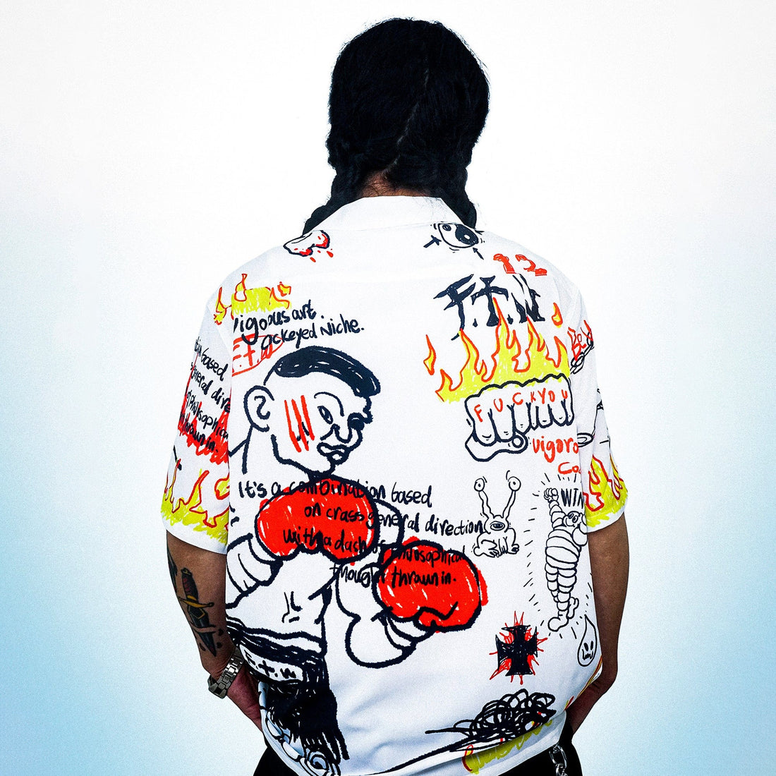 WCC Boxer Graffiti Half-Shirt-Half shirt-M-Free Shipping Leatheretro