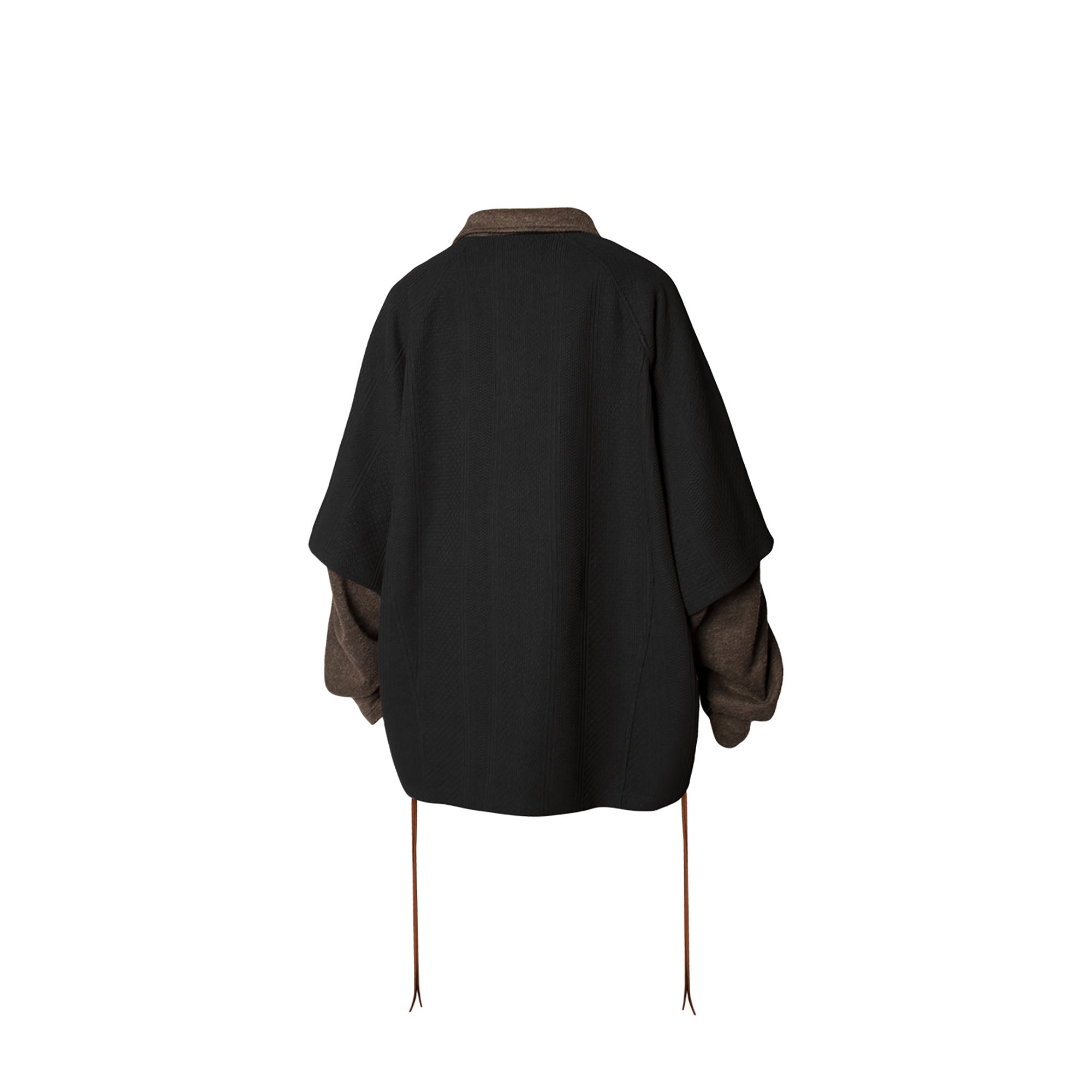 RELABEL Contrast Faux Layered Lace-Up Sweatshirt-Sweatshirt-XS-Free Shipping Leatheretro