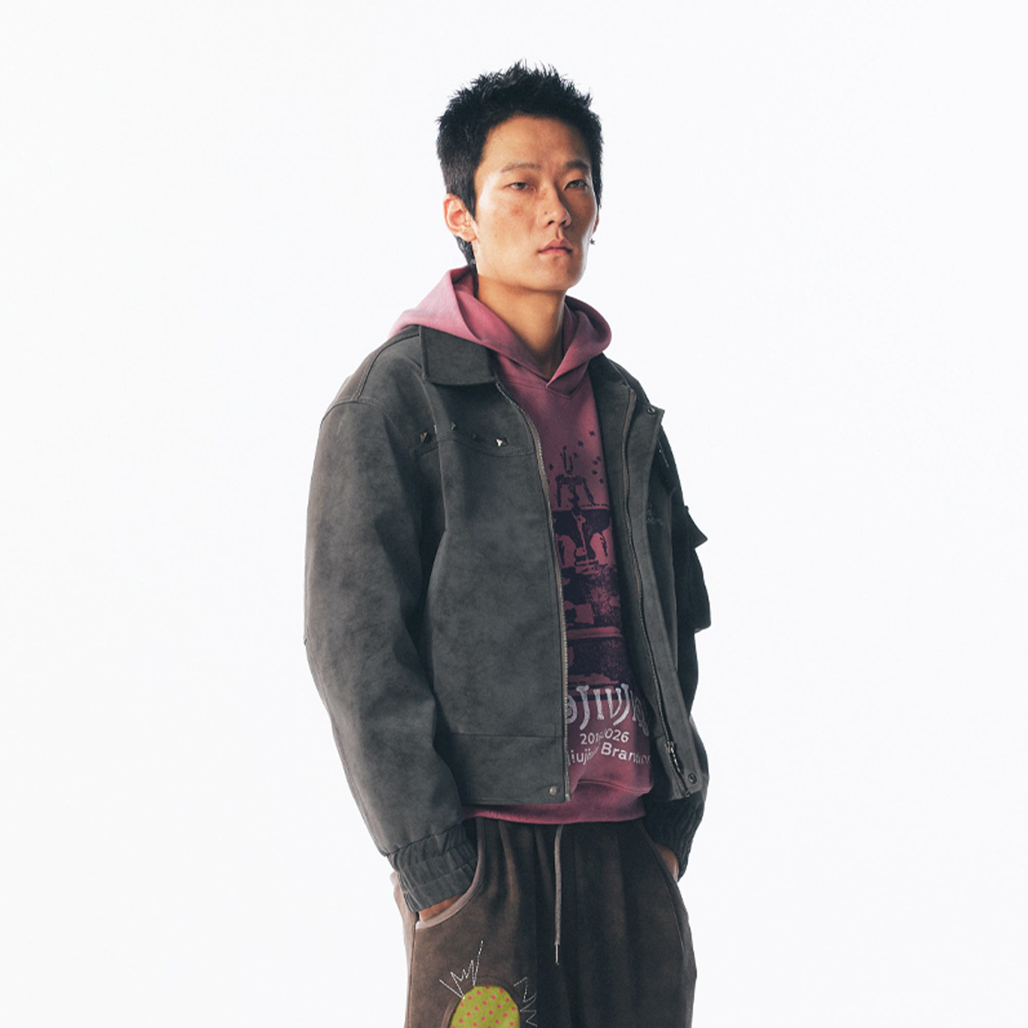 1997 POSTOFFICE Star Patch Studded Cropped Jacket-Jacket-S (Preorder)-Free Shipping Leatheretro