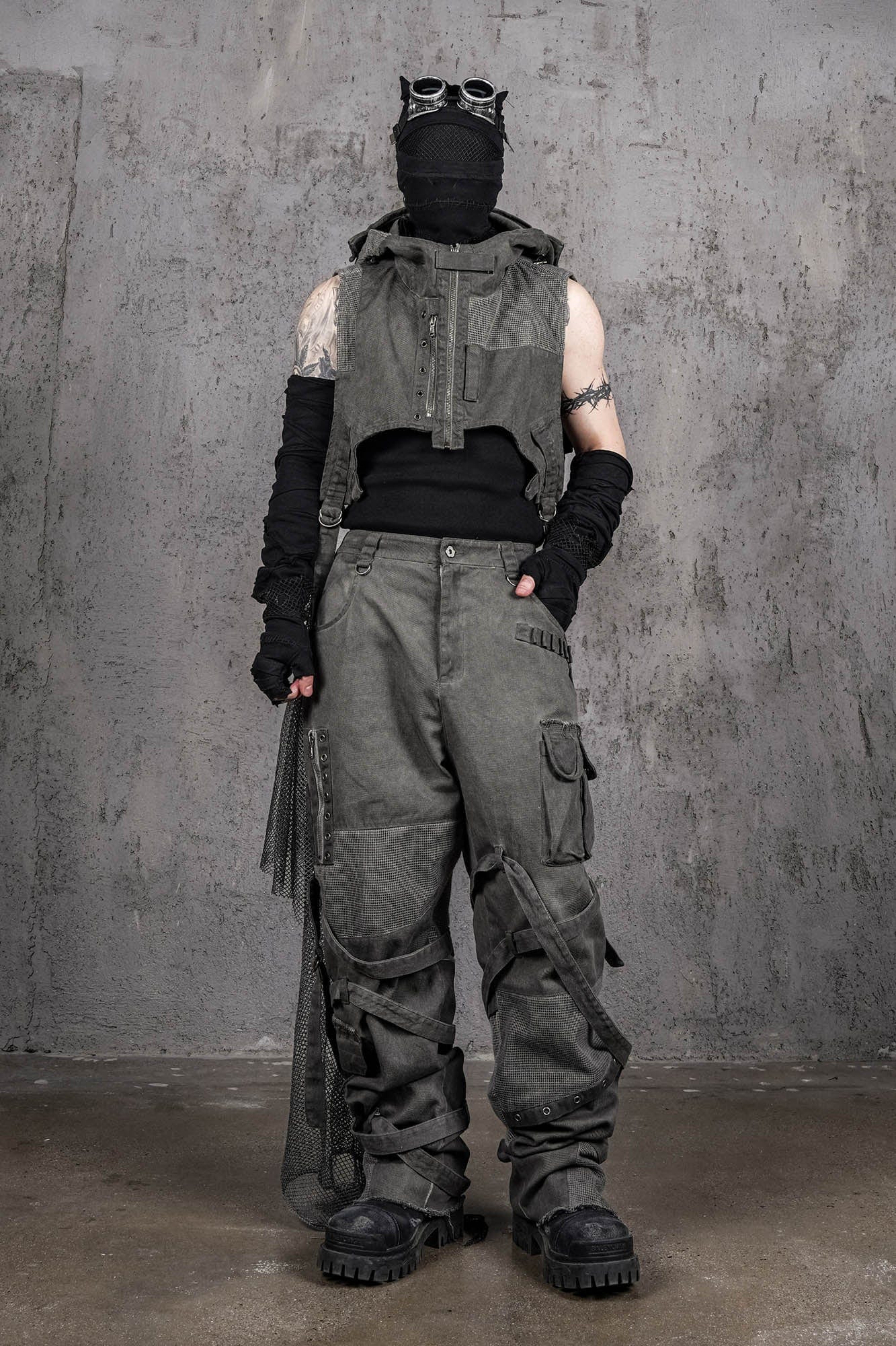 UNDERWATER Scavenger Heavyduty Multi-Pockets Striped Cargo-Pants-S-Free Shipping Leatheretro