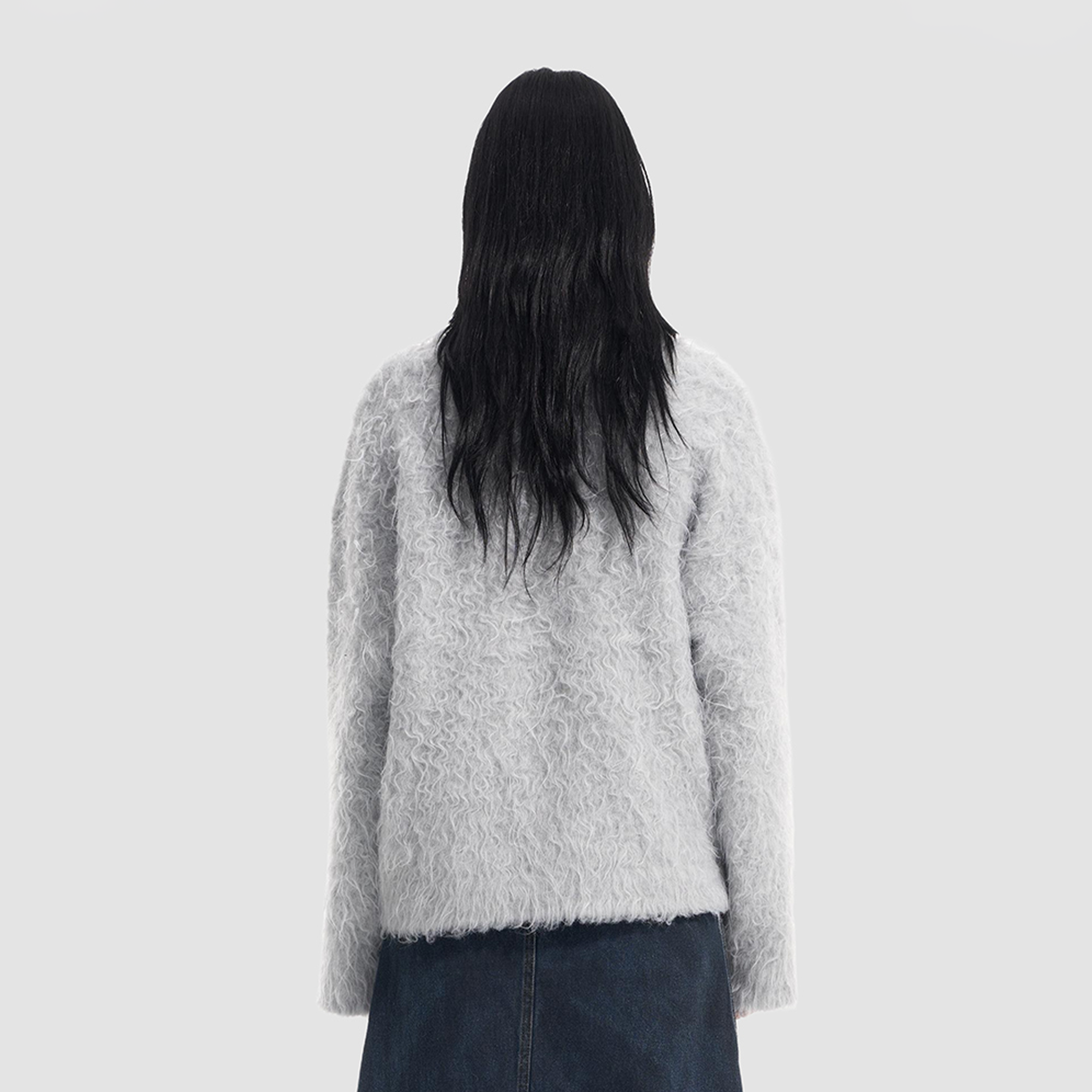 VANN VALRENCE Fuzzy Cat Intarsia Mohair Sweater-Sweater-S-Green-Free Shipping Leatheretro