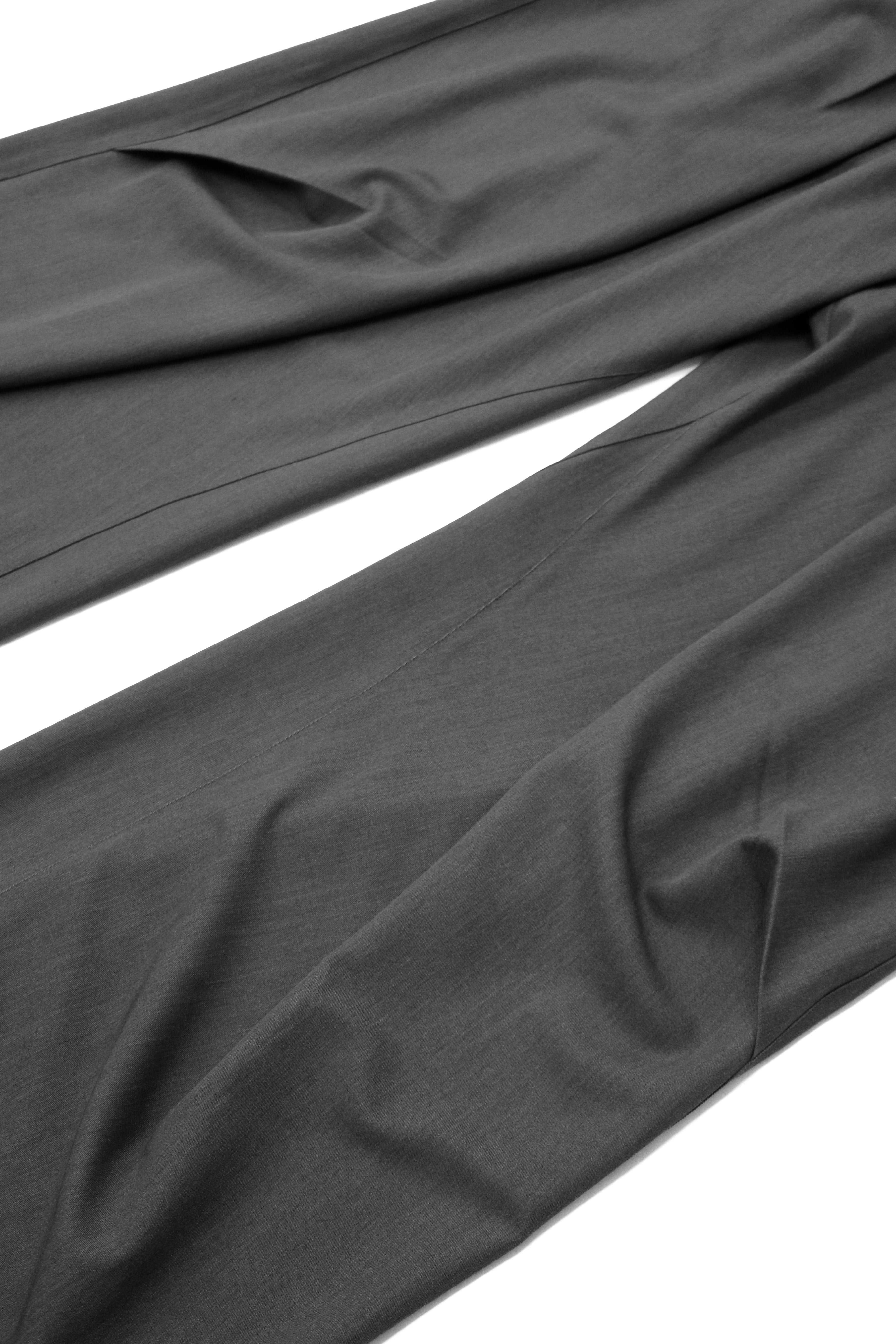RELABEL Wool-Blend Pleated Draped Wide-Leg Pants Gray-Pants-XS (Preorder)-Free Shipping Leatheretro