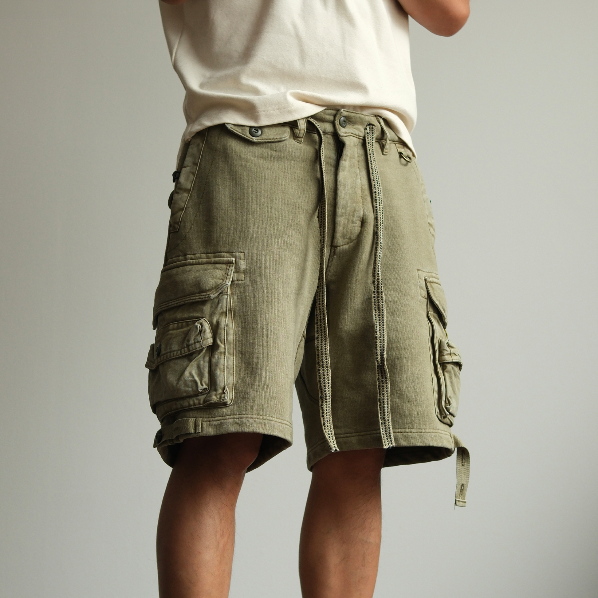 NEIGBORL Utility Multi-Pocket Drawstring Sweat Shorts-Shorts-S-Free Shipping Leatheretro