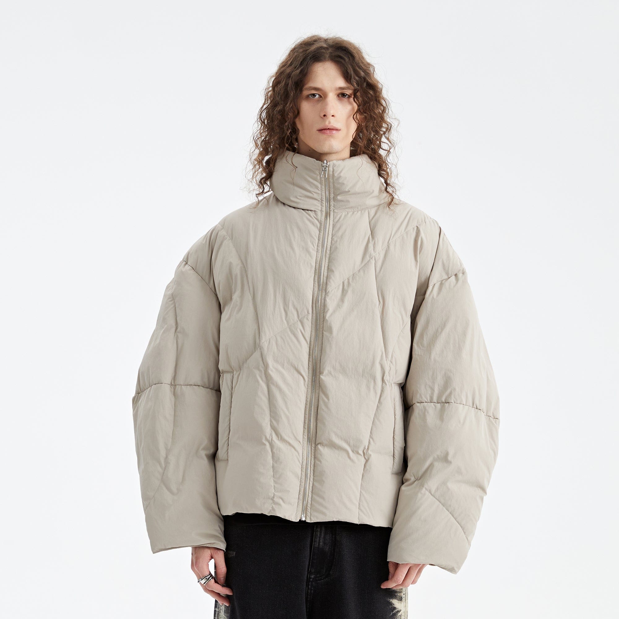 ORGANIC EMOTION Reversible Oversized Waterproof Down Jacket-Jacket-Apricot-M-Free Shipping Leatheretro