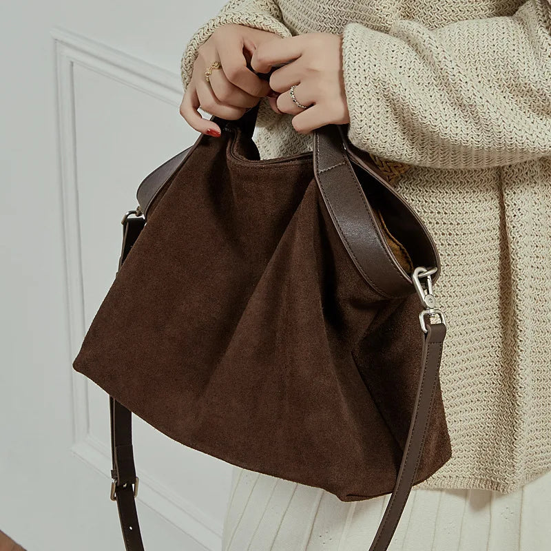 Lage Capacity Female Shoulder Crossbody Bag - Cowhide Commuting Handbags-Shoulder Bag-Black-Free Shipping Leatheretro