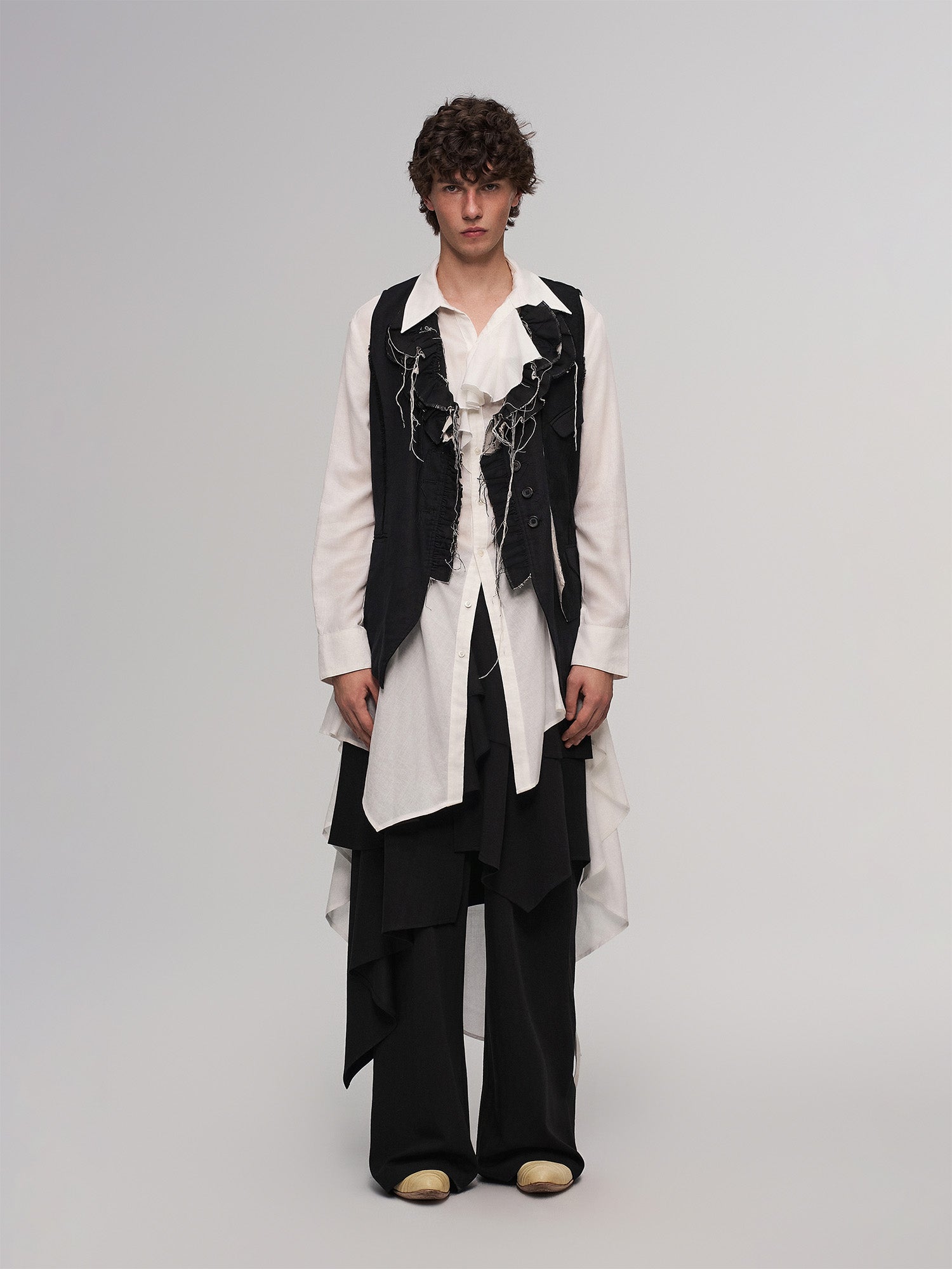 ILNya Nieternite Nifutur Asymmetric Layered Panel Skirt Pants-Pants-S(0)-Free Shipping Leatheretro