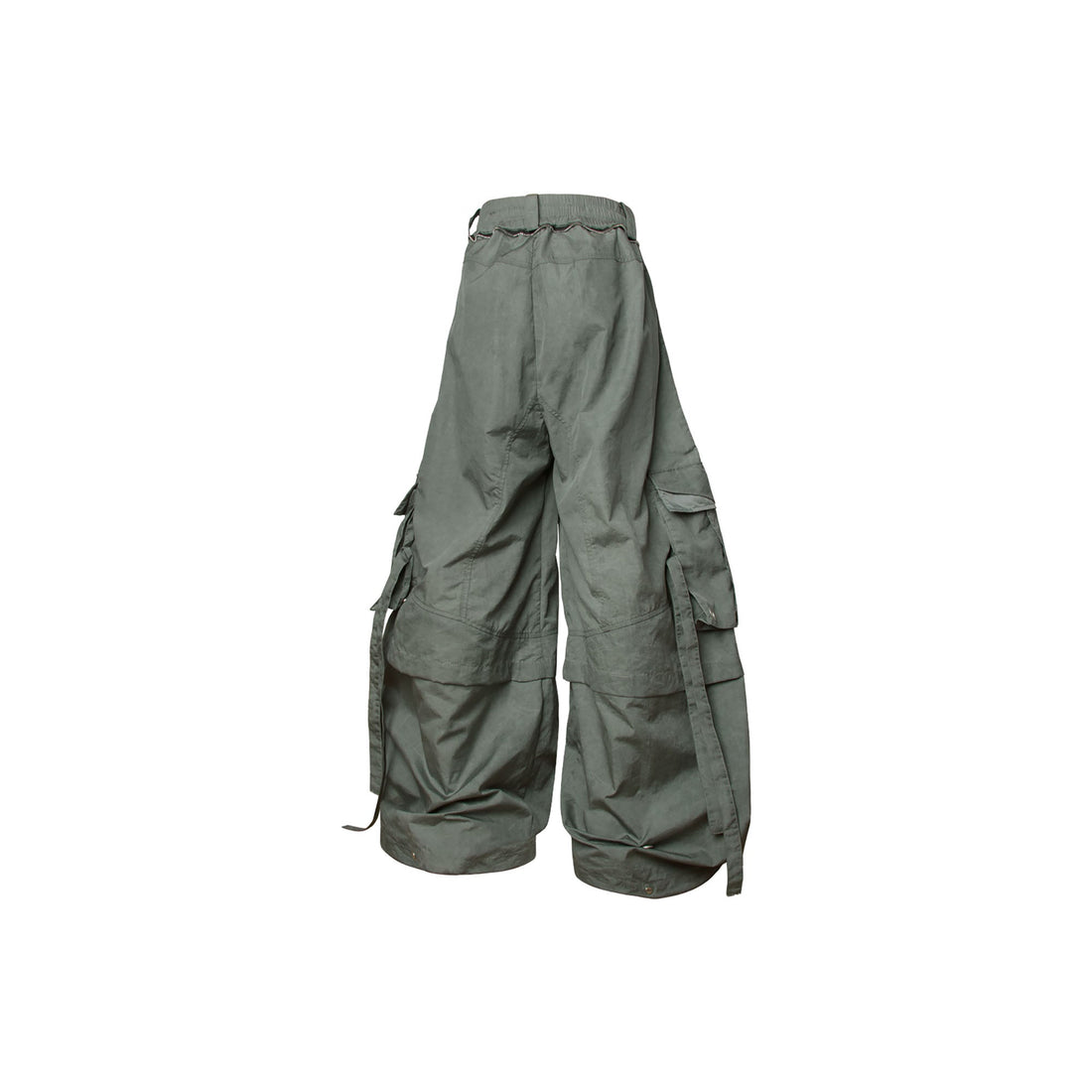 RELABEL Multi-Pocket Panel Crinkled Cargo Pants Gray-Pants-XS-Free Shipping Leatheretro