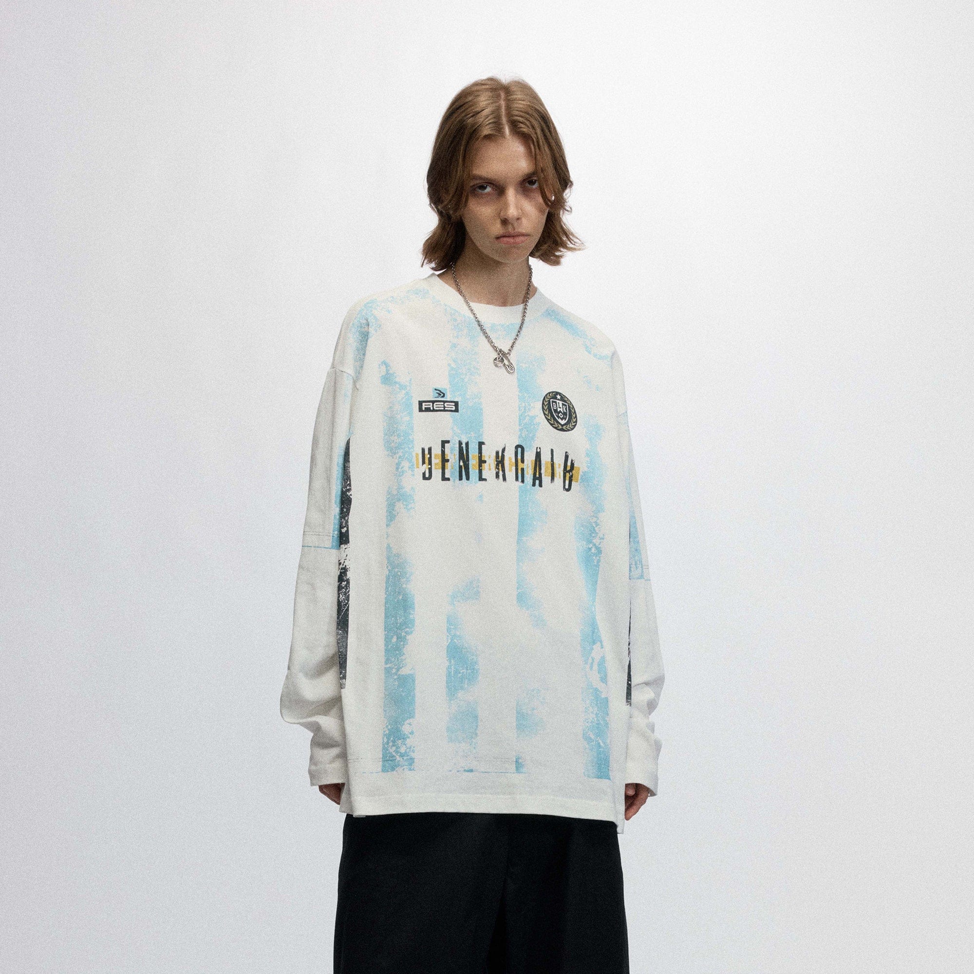 OVDY Retro Distressed Long-Sleeve Jersey-L/S Tee-S-White-Free Shipping Leatheretro